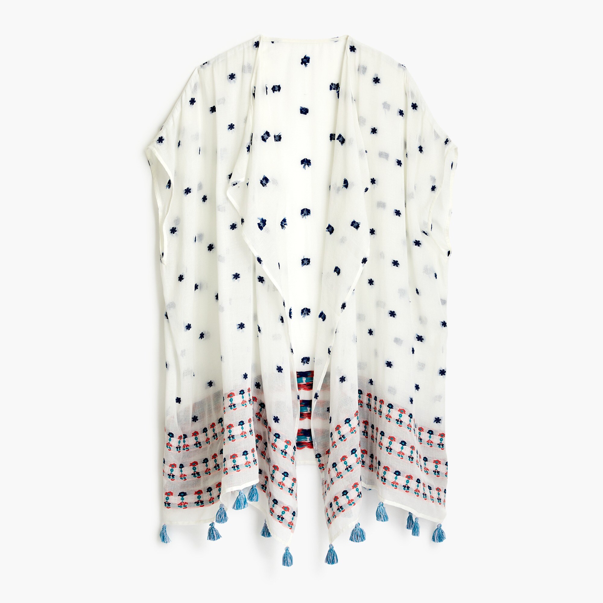 Embroidered beach poncho