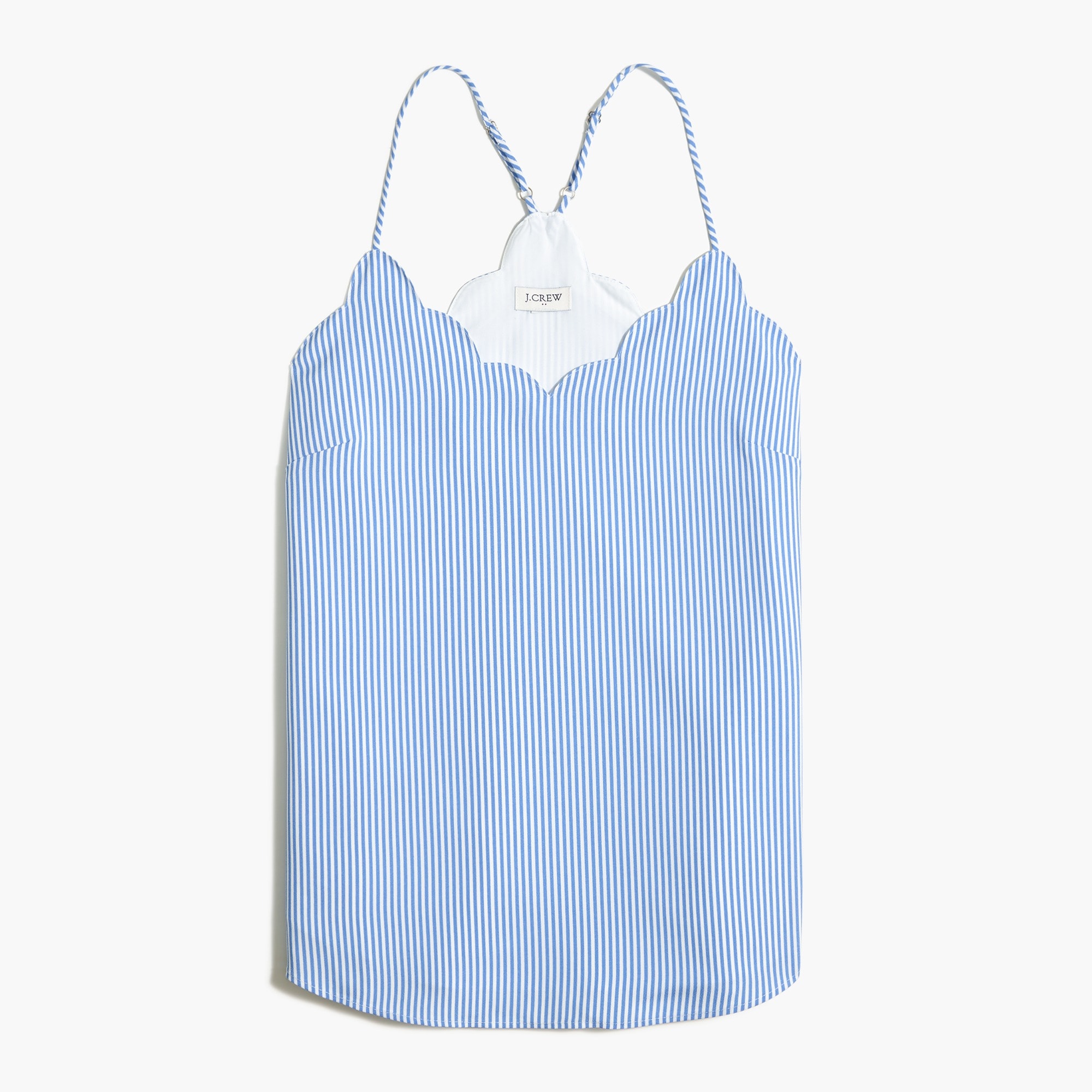 striped scalloped cami top for women