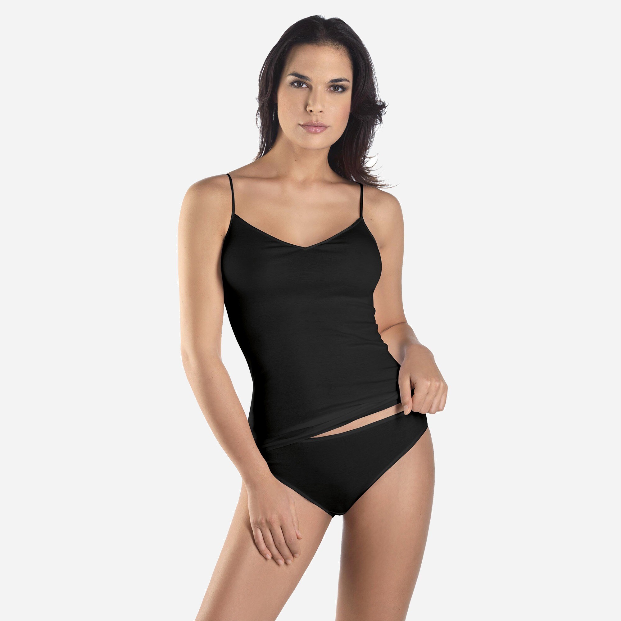 HANRO® cotton seamless V-neck camisole