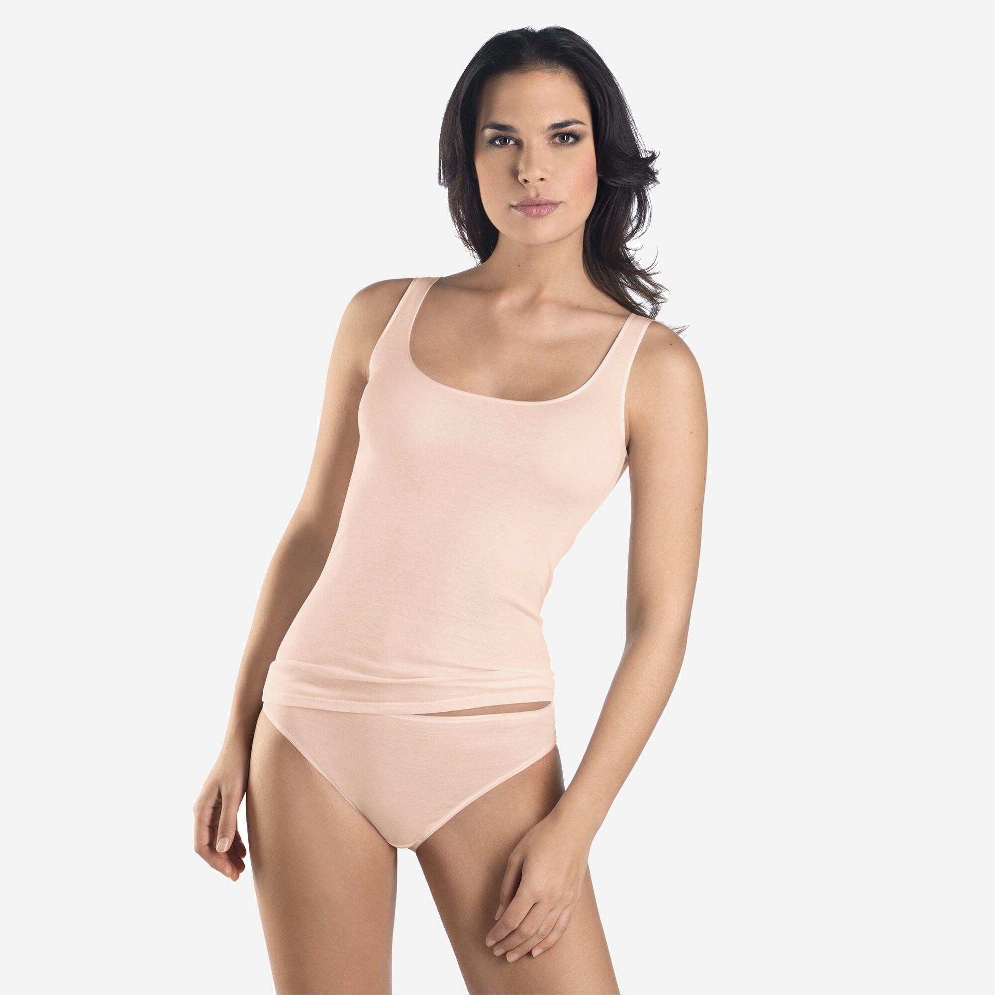 HANRO® cotton seamless round-neck tank top