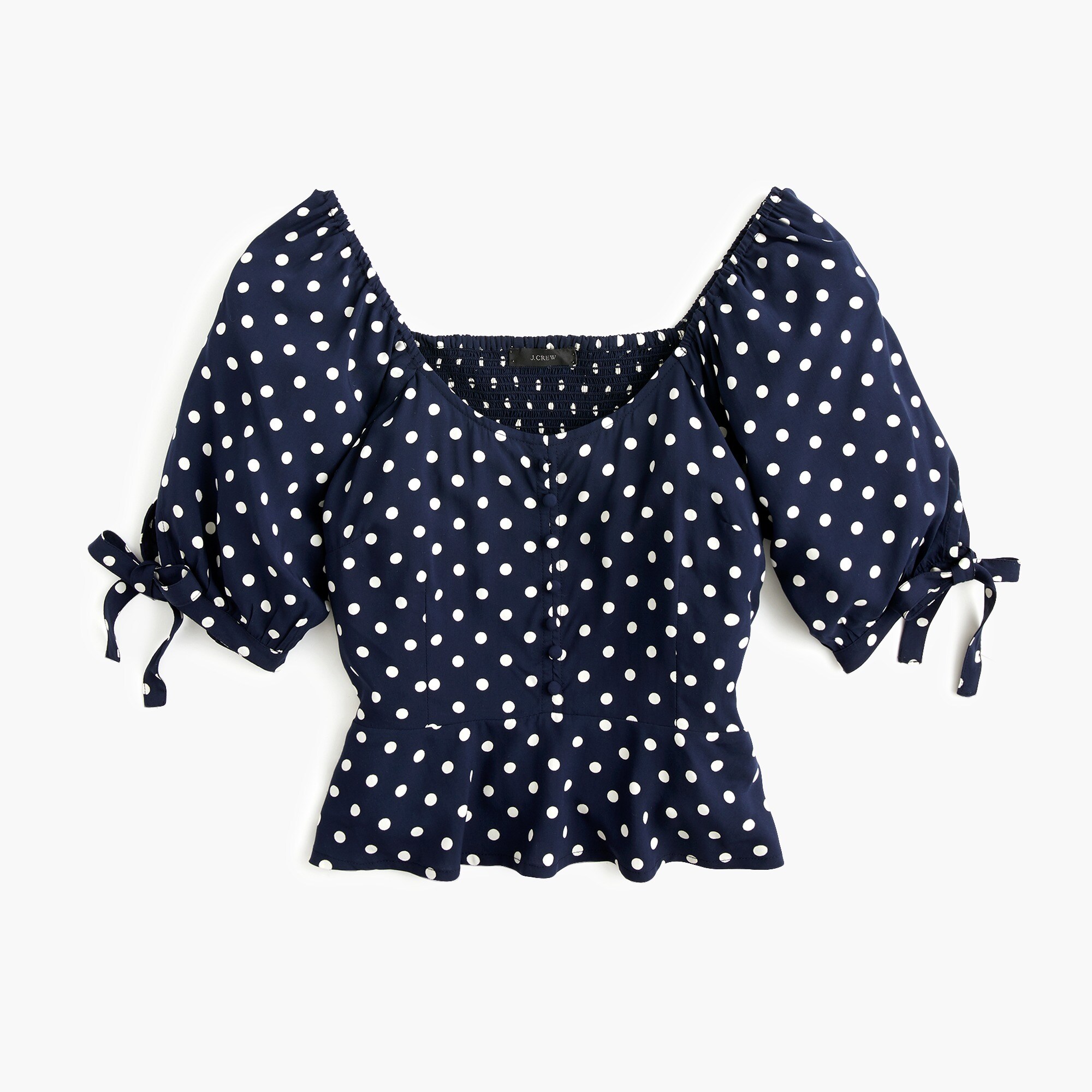 Cropped polka dot top in soft rayon