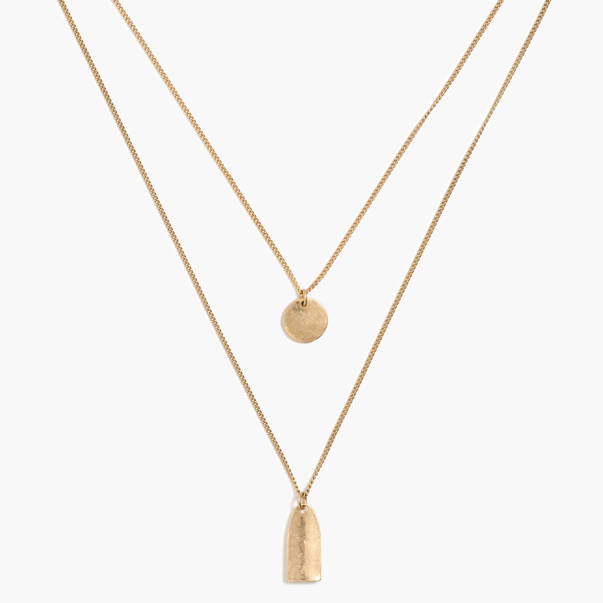 Coin and tag layering necklace