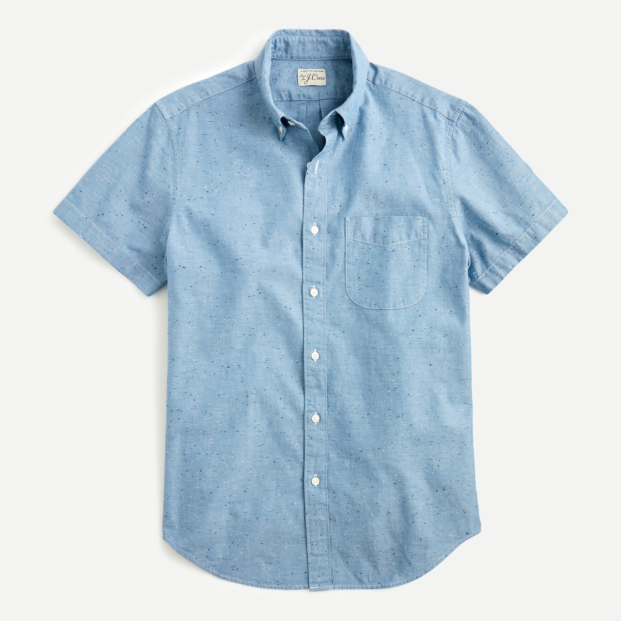 blue denim short sleeve shirt