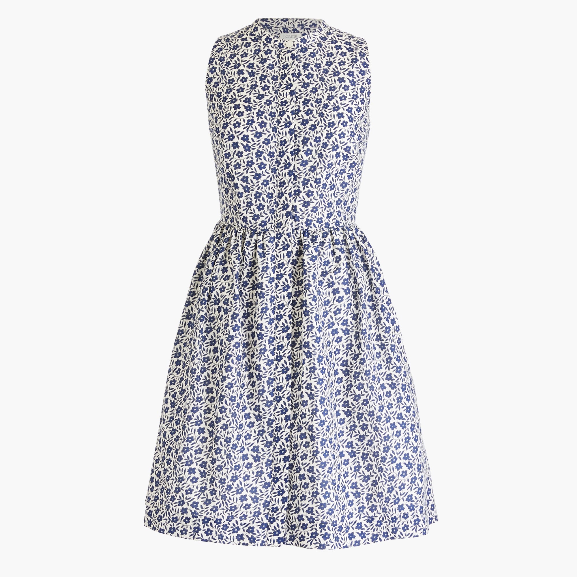 Floral shirtdress in linen-cotton