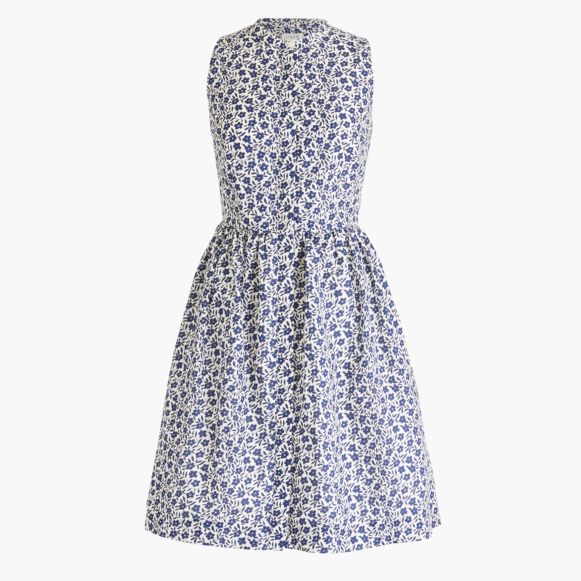 floral shirt-dress in linen-cotton for women