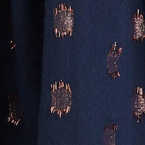 Smocked waist mini skirt in shimmer dot GLATISANT DOT NAVY GOLD factory: smocked waist mini skirt in shimmer dot for women