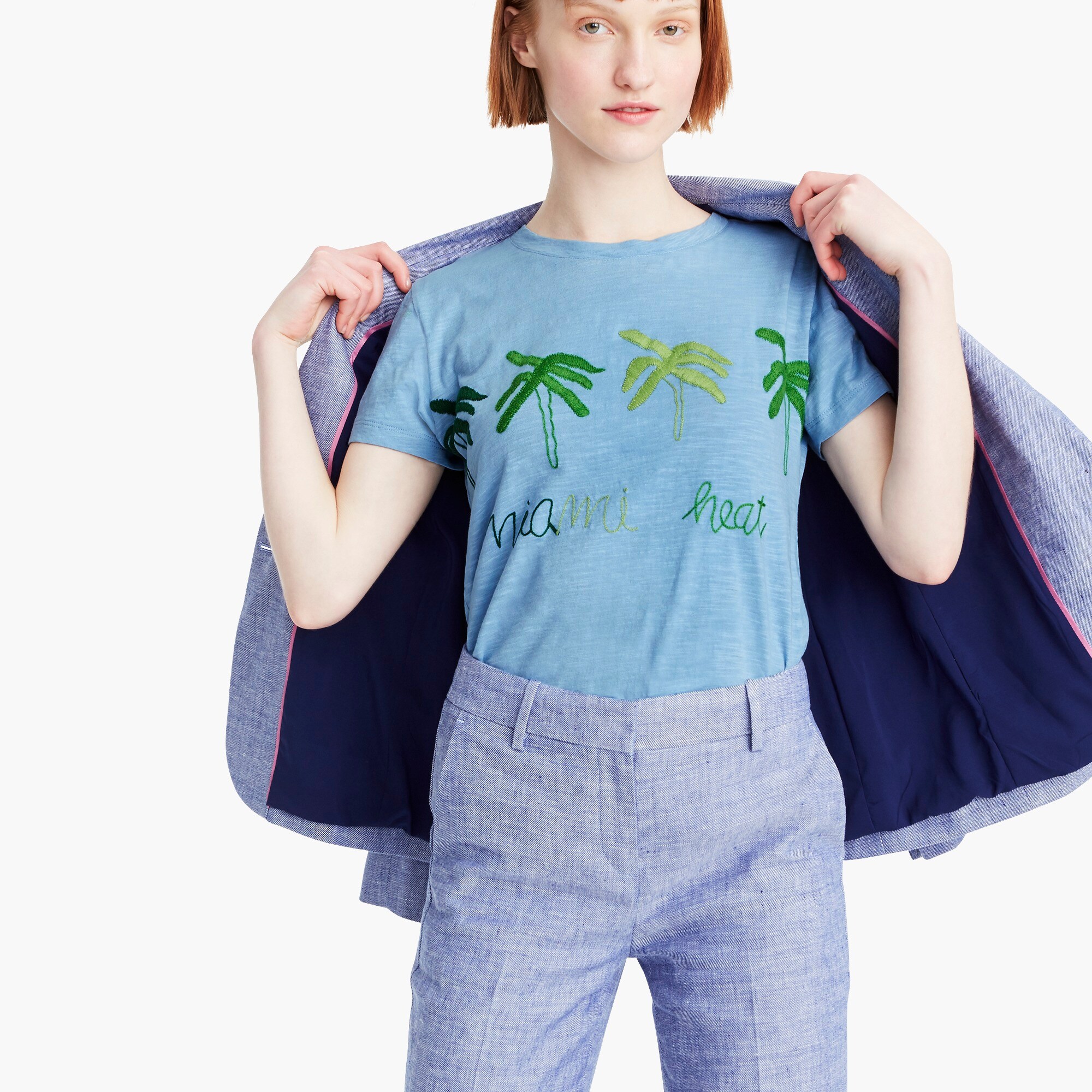 J Crew Banner Day X J Crew Miami Palms Crewneck T Shirt
