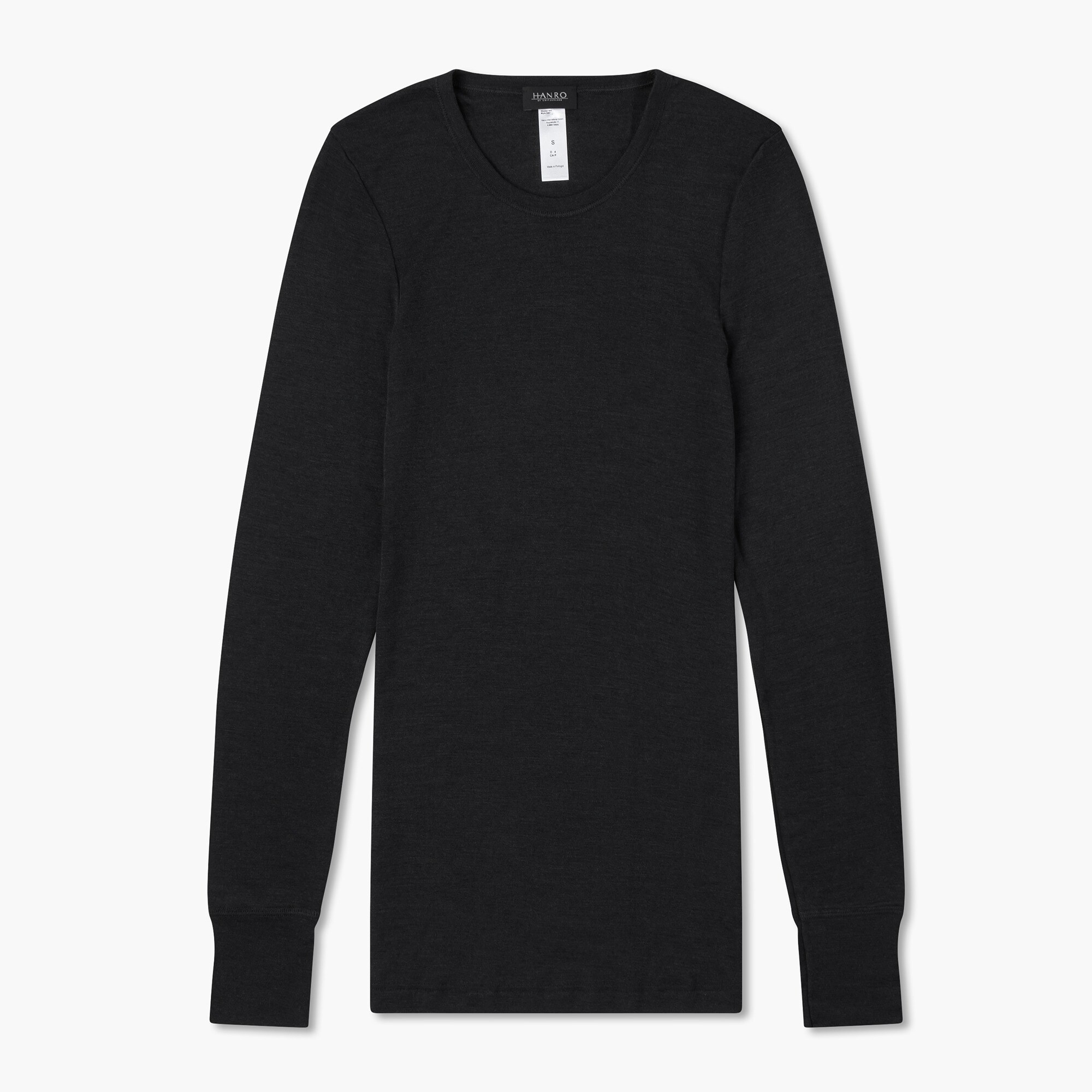 mens HANRO® woolen silk long-sleeve crewneck shirt