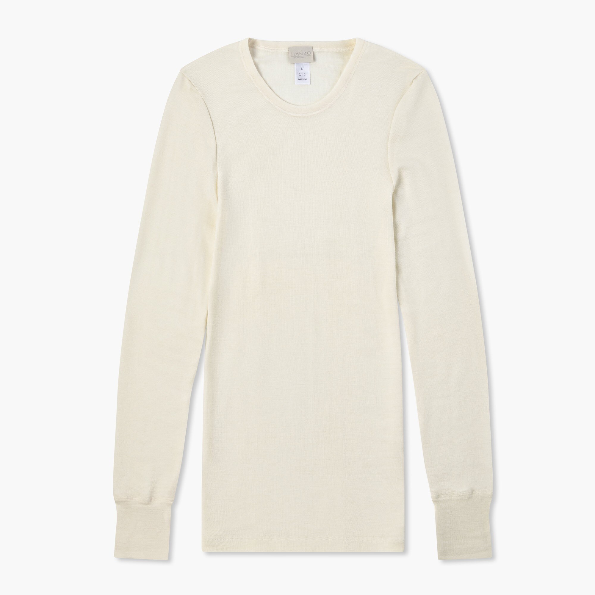 mens HANRO® woolen silk long-sleeve crewneck shirt