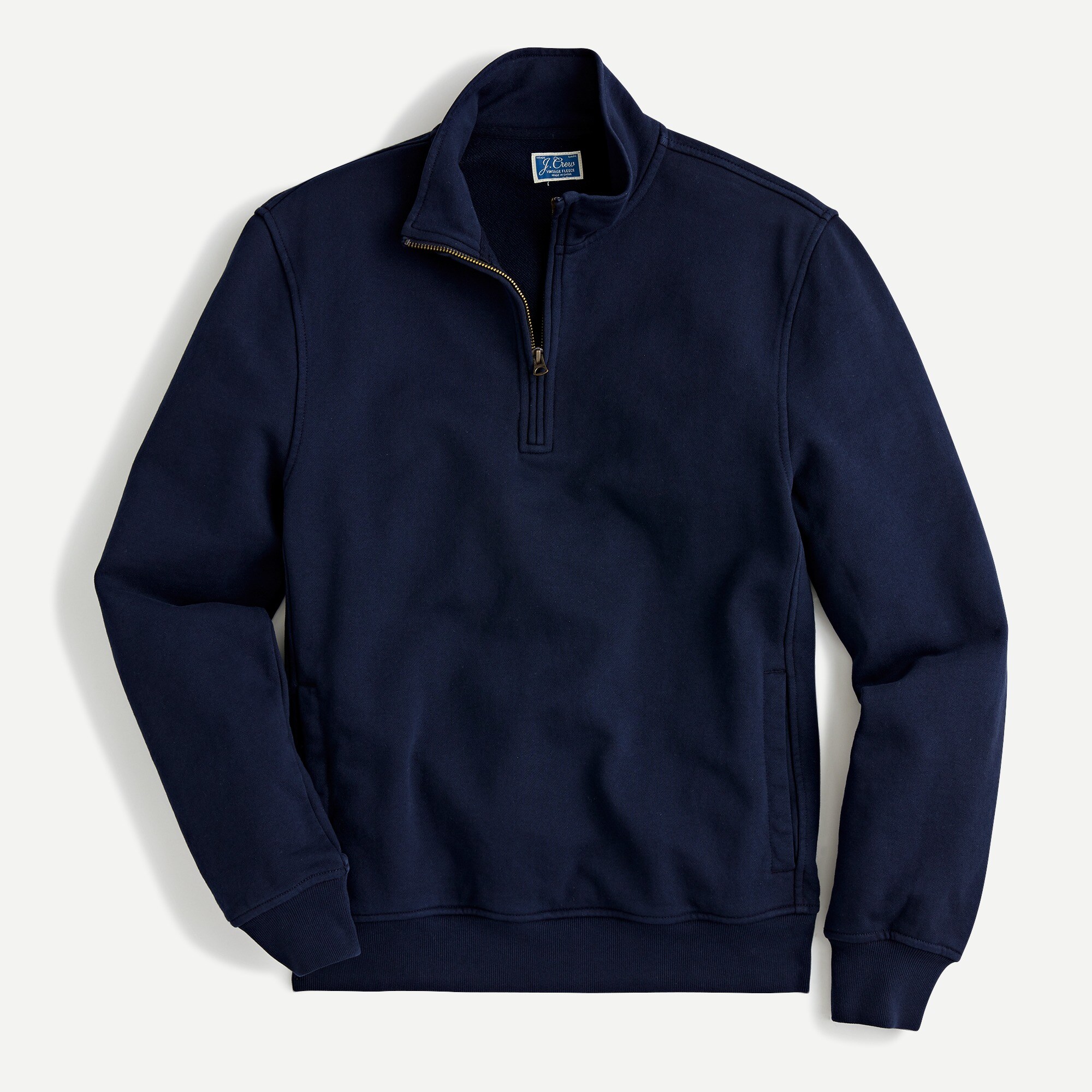 Garment-dyed french terry half-zip