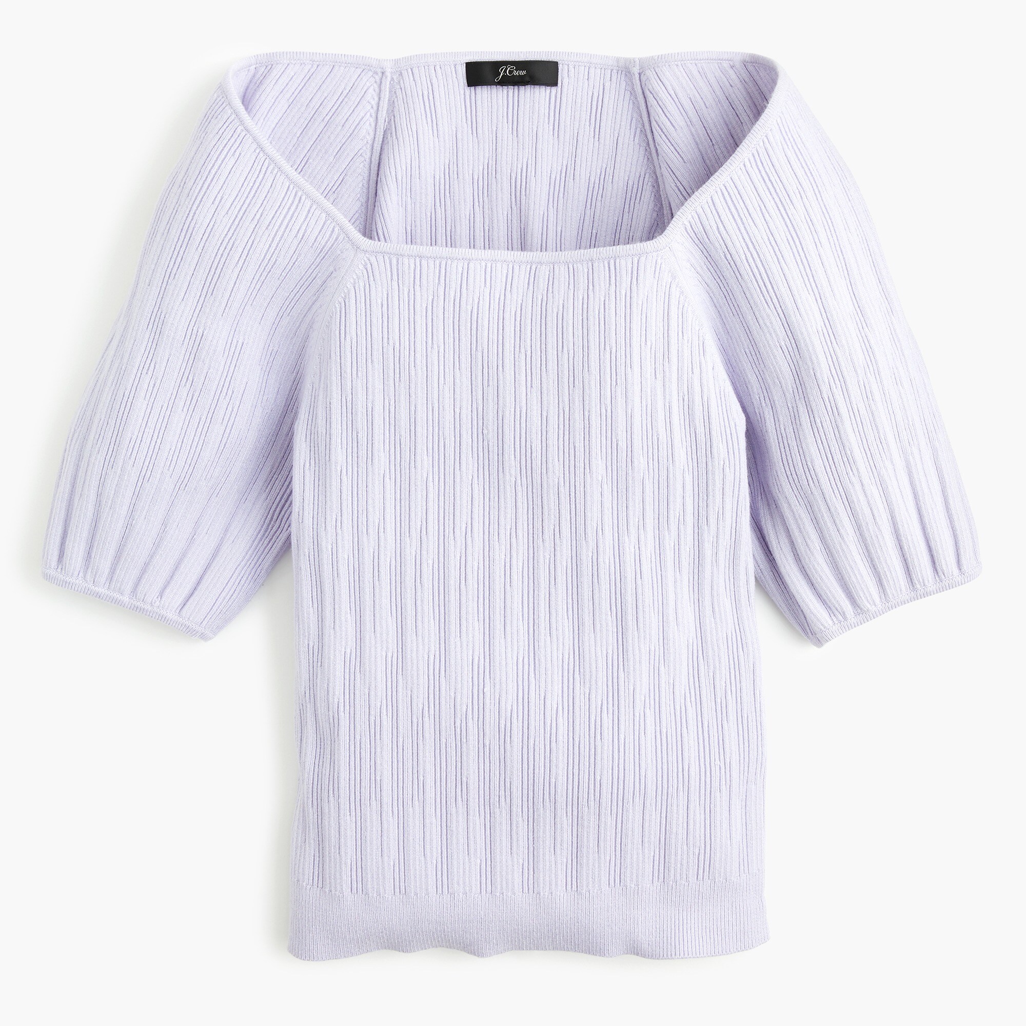 J Crew Square Neck Sweater With Blouson Sleeves