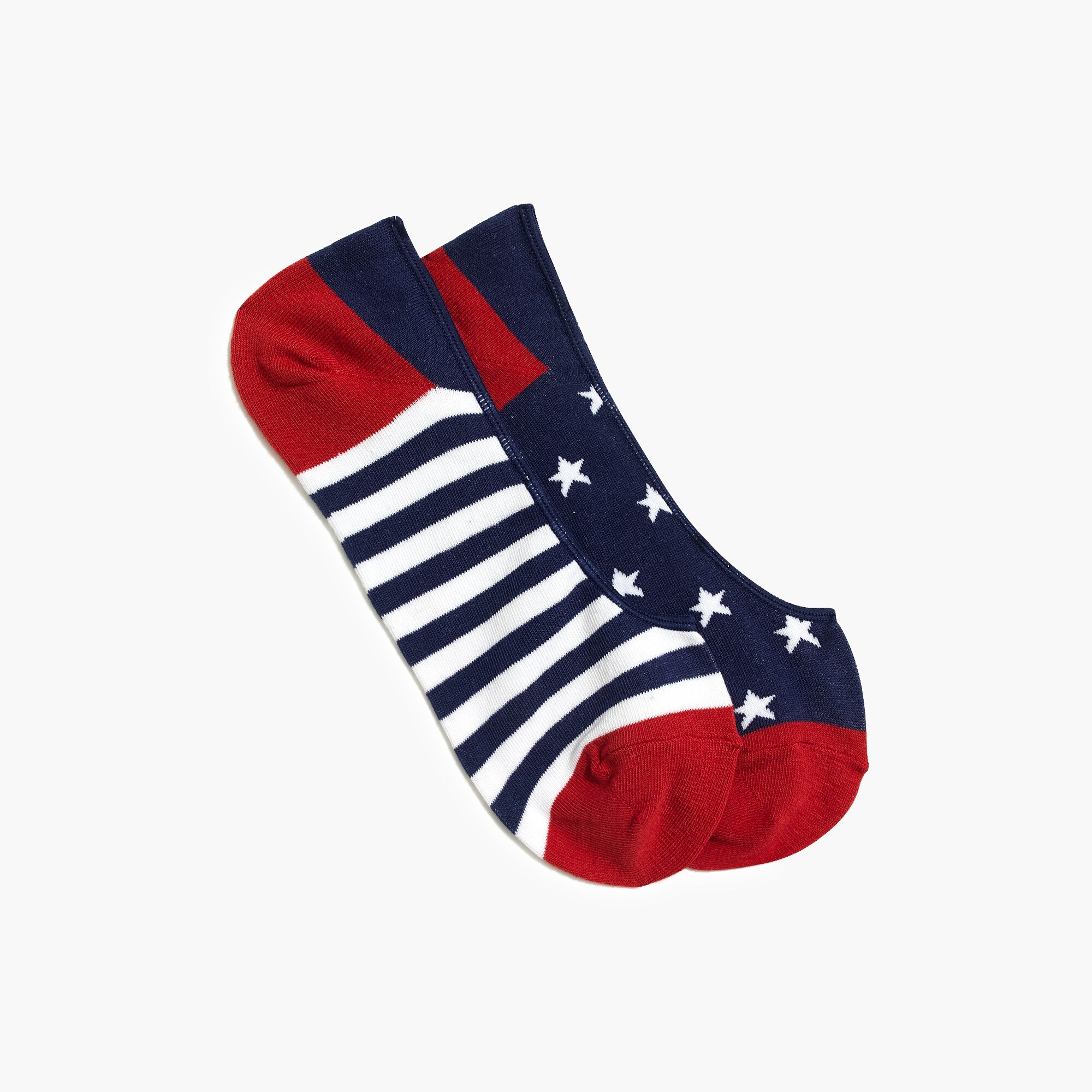 Stars-and-stripes mismatched no-show socks