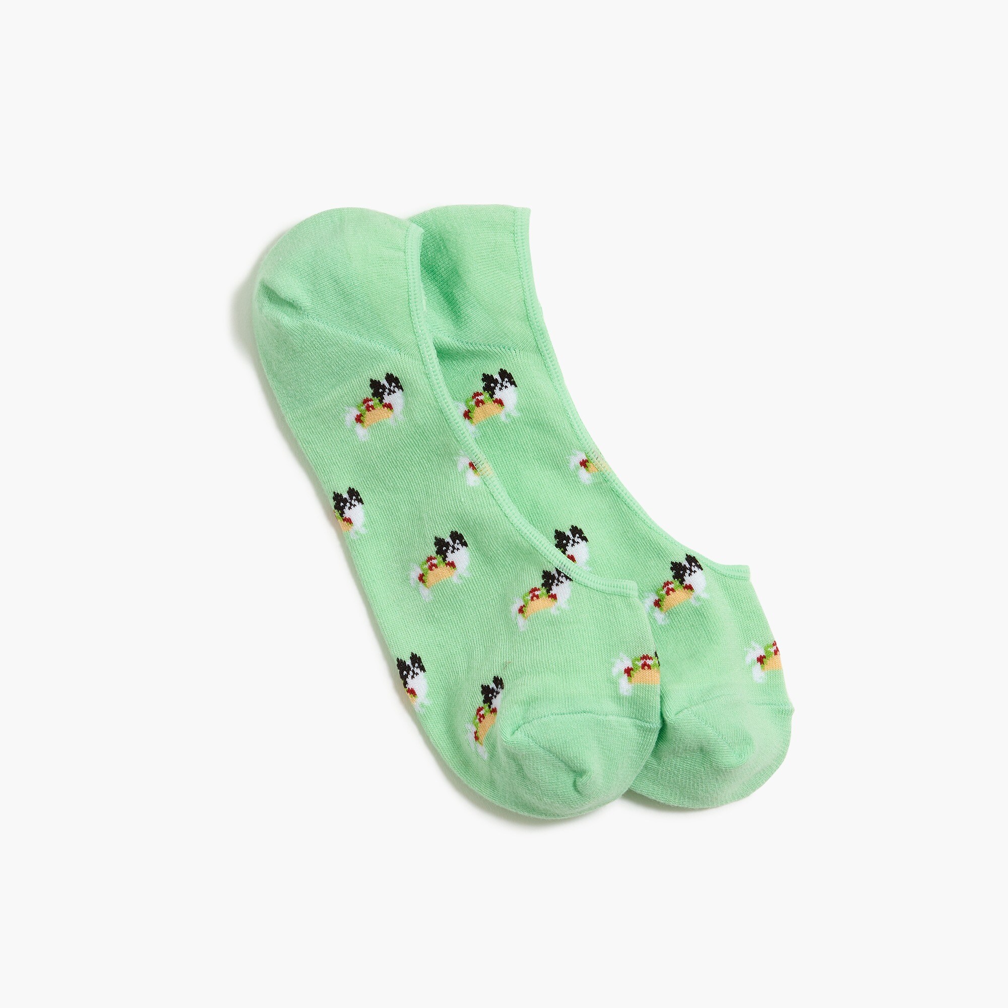 Taco dog no-show socks