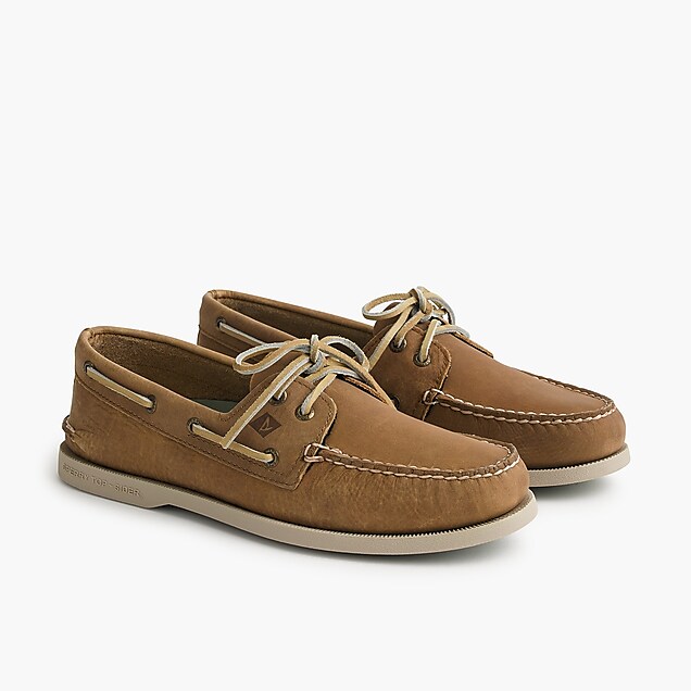 j.crew: sperry® top-sider richtown boat shoes in leather, right side, view zoomed