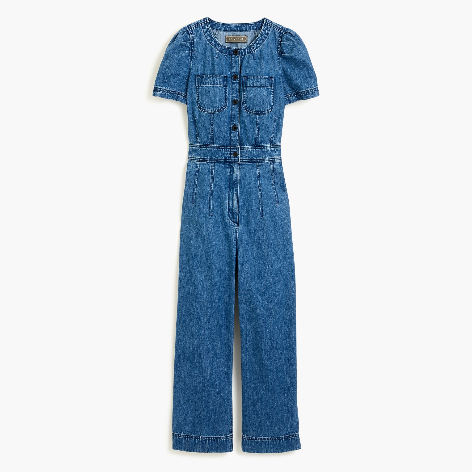 women's denim utility jumpsuit