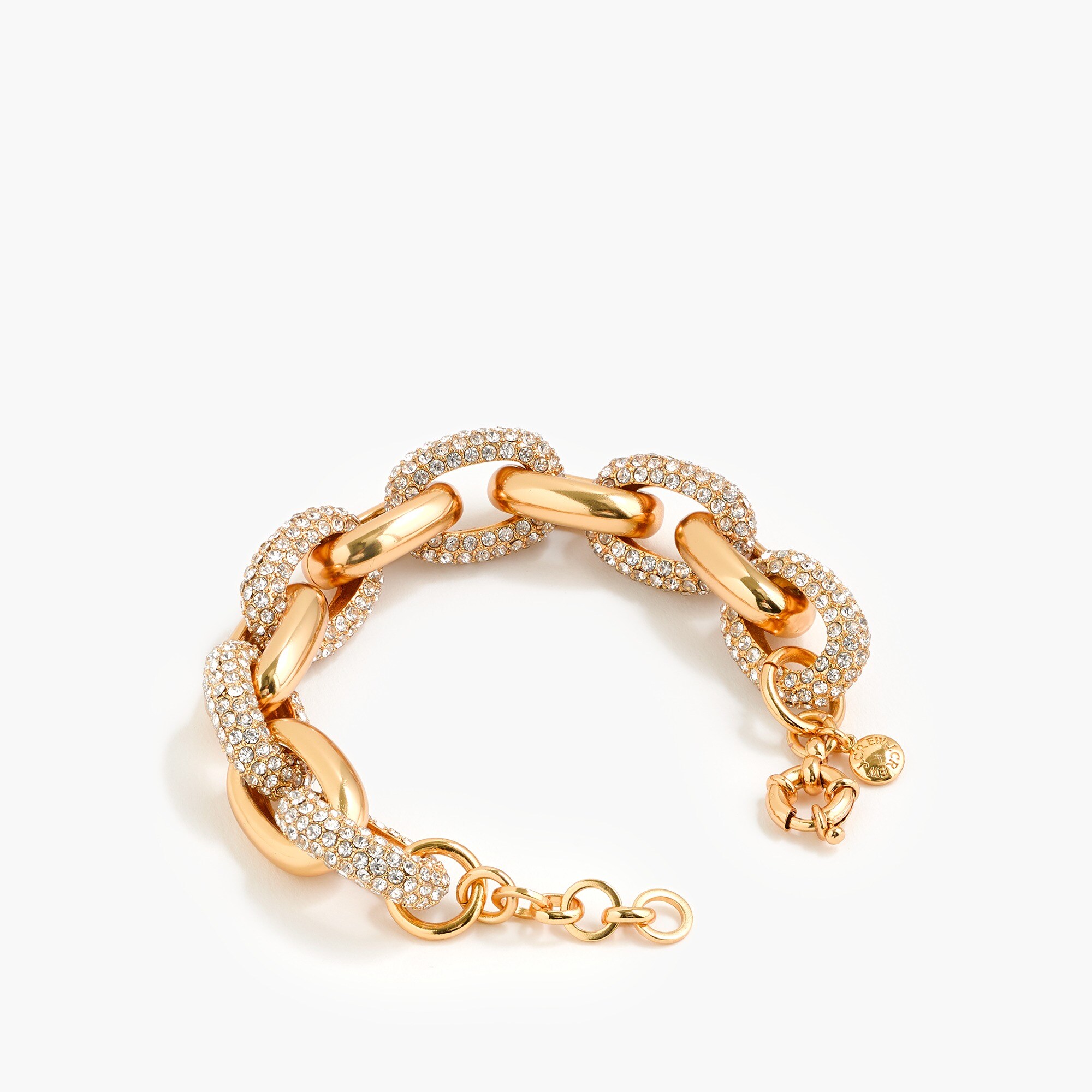 Pavé crystal contrast link bracelet