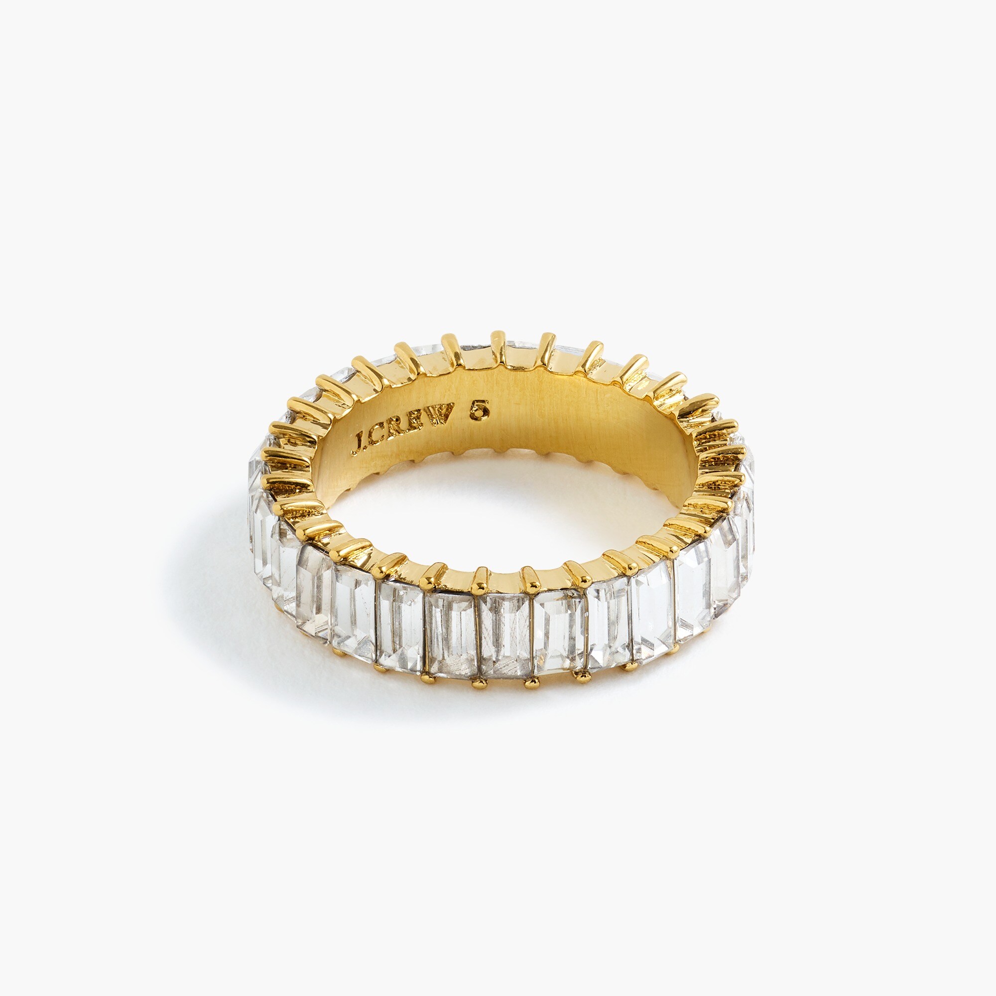 Stackable baguette crystal ring