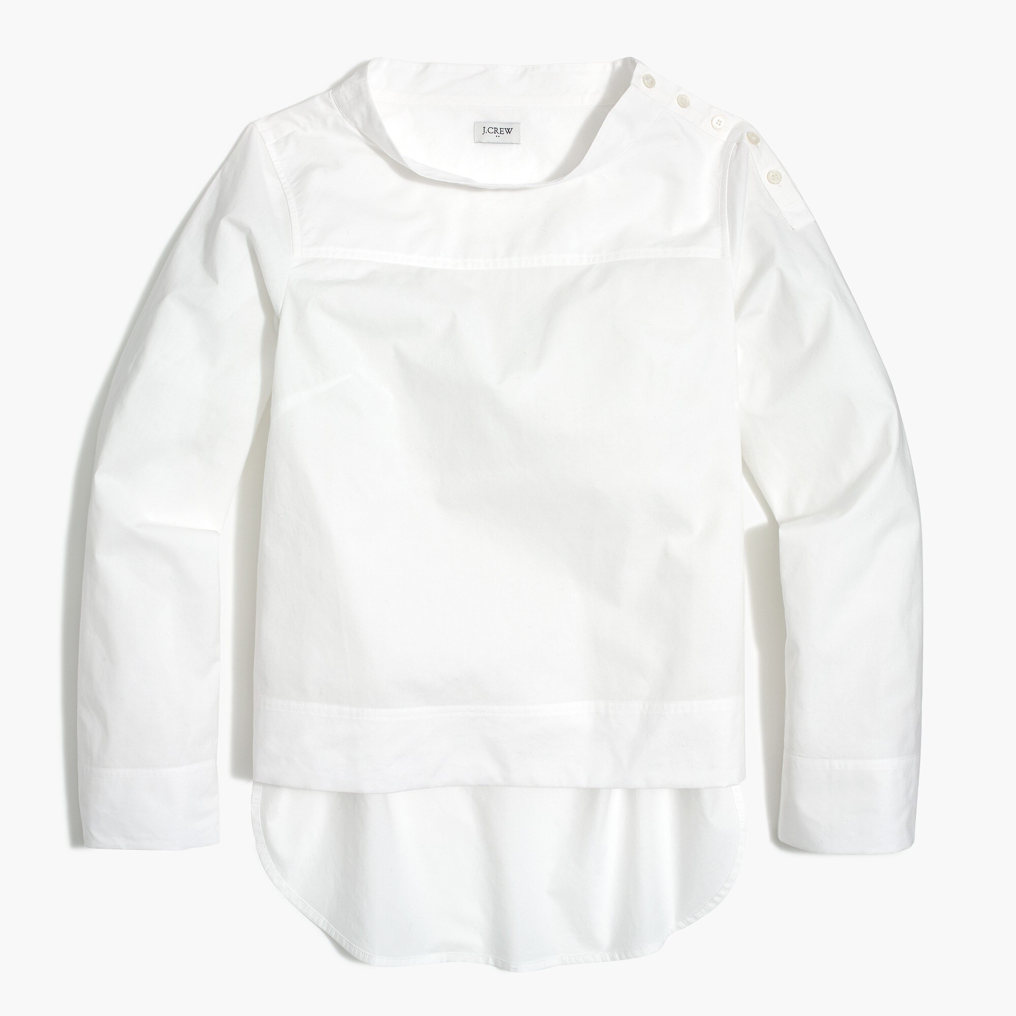 funnelneck top in cotton poplin for women