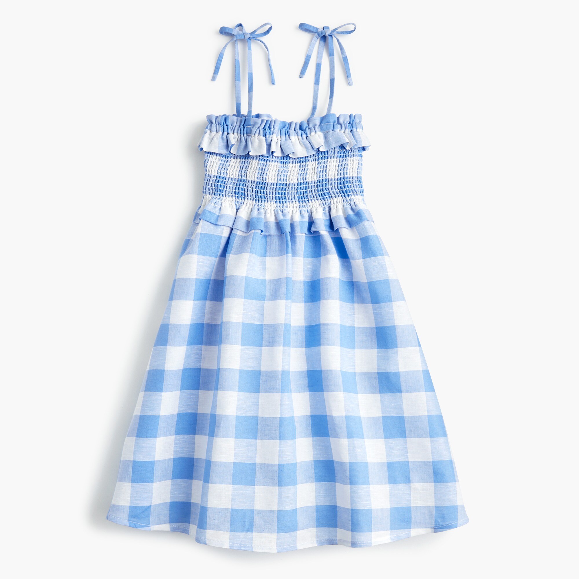 Girls' smocked gingham dress