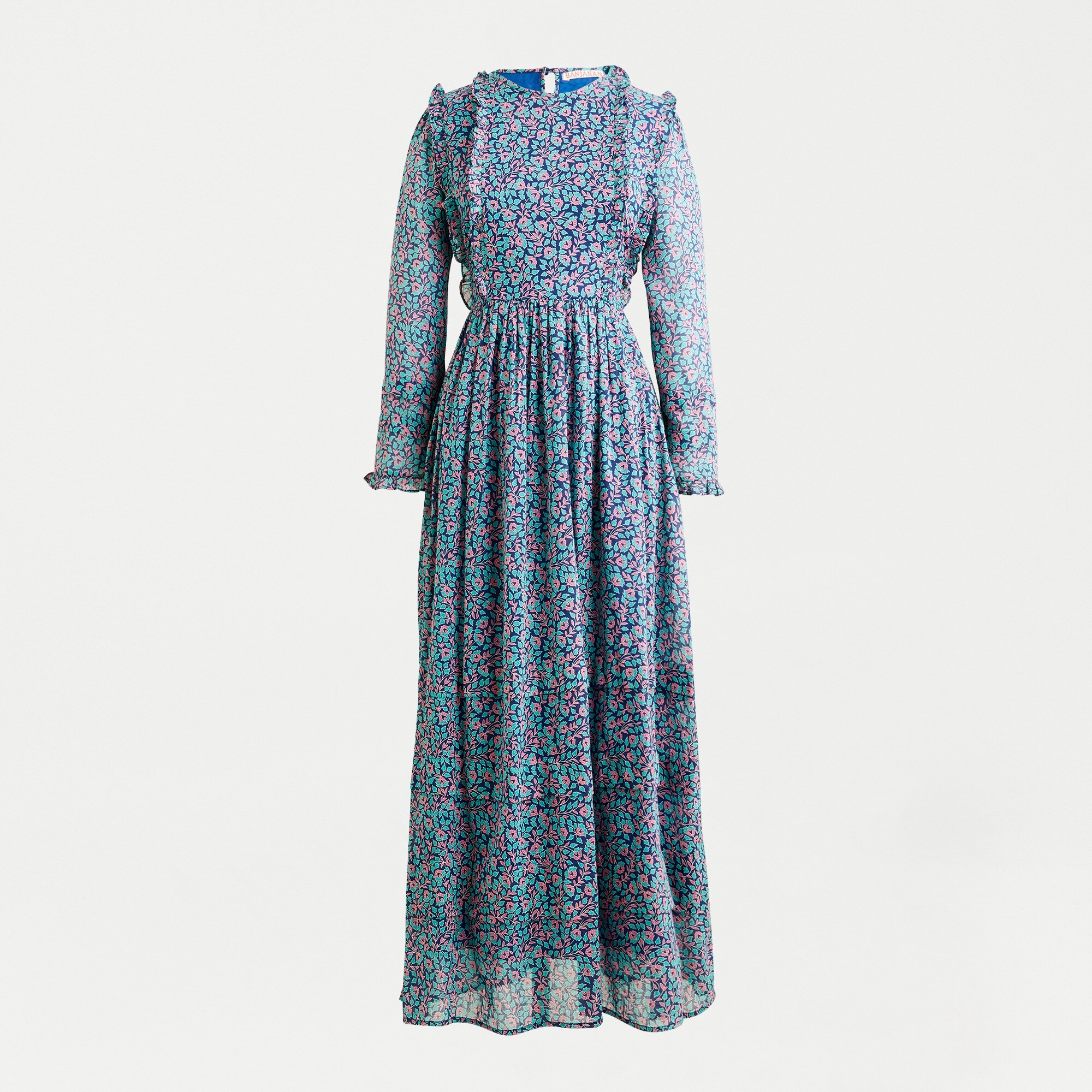 slim fit dress slacks Madison Dress Floral Frond Spice - Strapless Maxi Dress