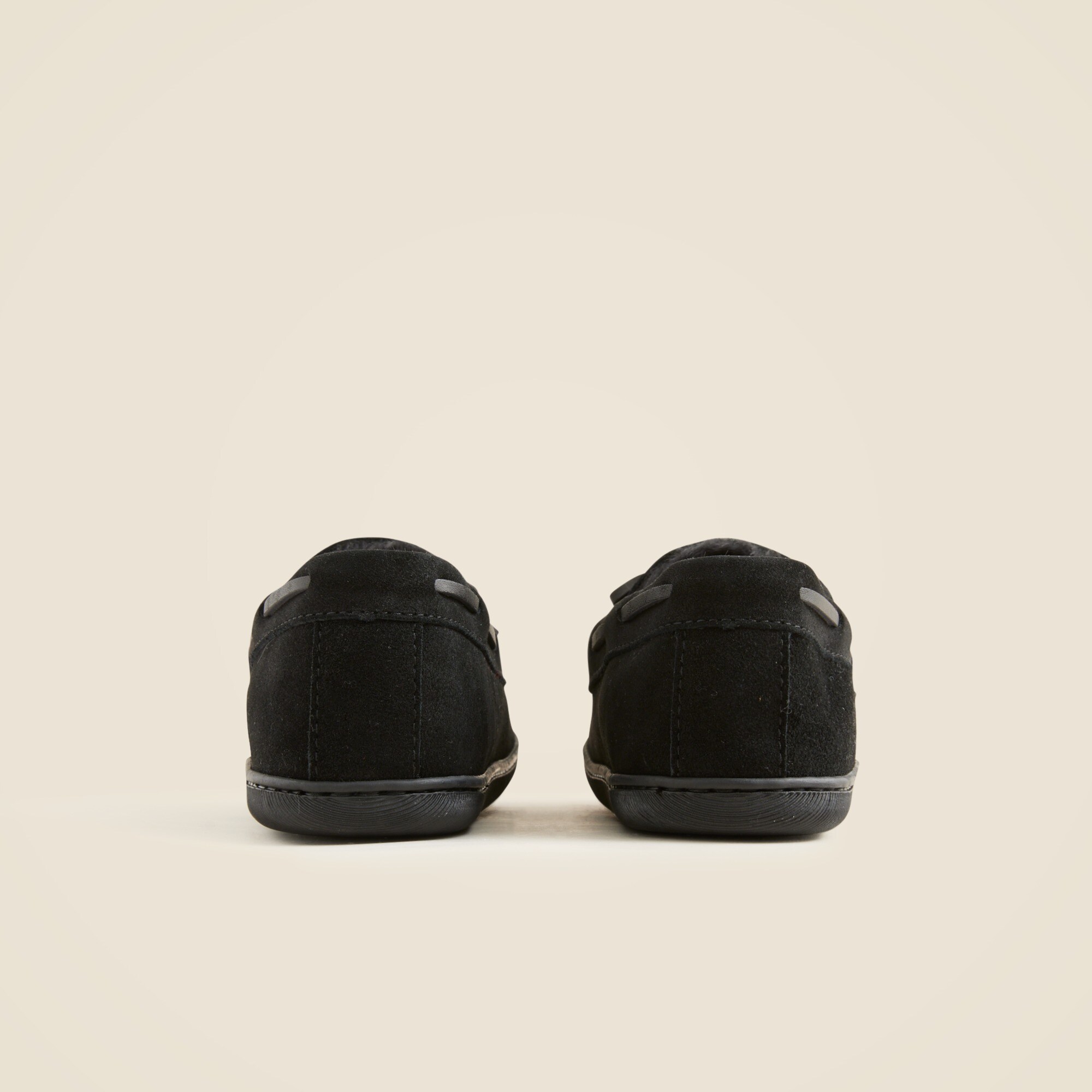 Sherpa-lined suede slippers