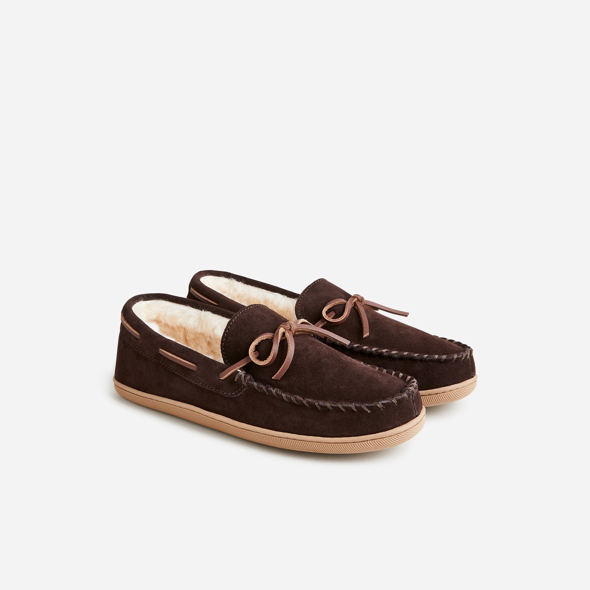 mens Sherpa-lined suede slippers