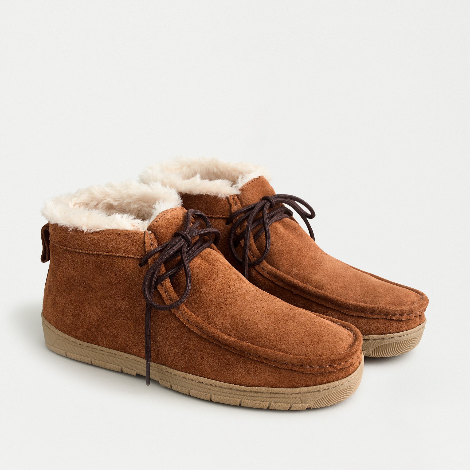 J crew suede shearling slippers clearance