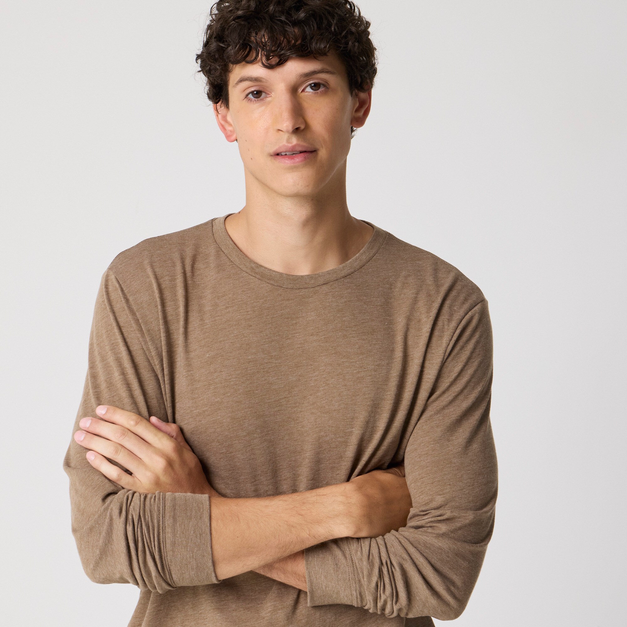 Long-sleeve washed jersey tee