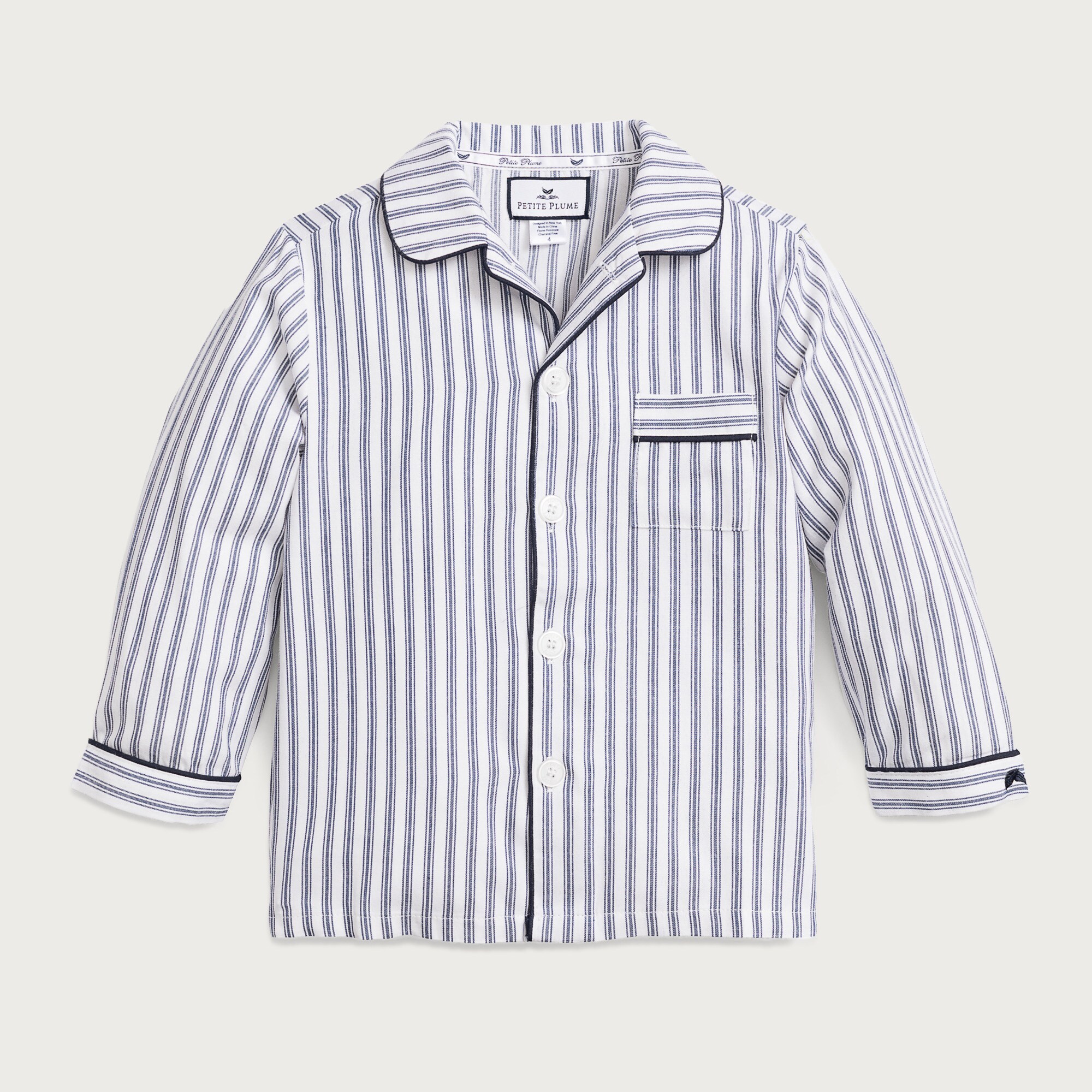 Petite Plume™ kids' pajama set in french ticking