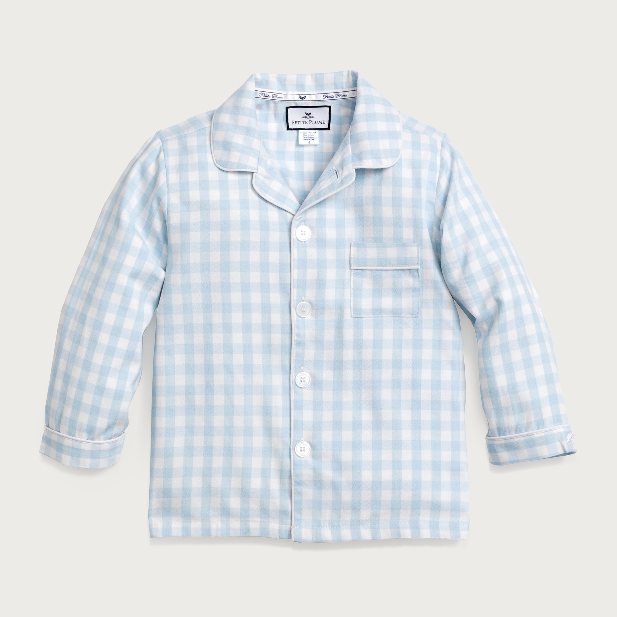 Petite Plume™ kids' pajama set in french ticking - thumbnail 4