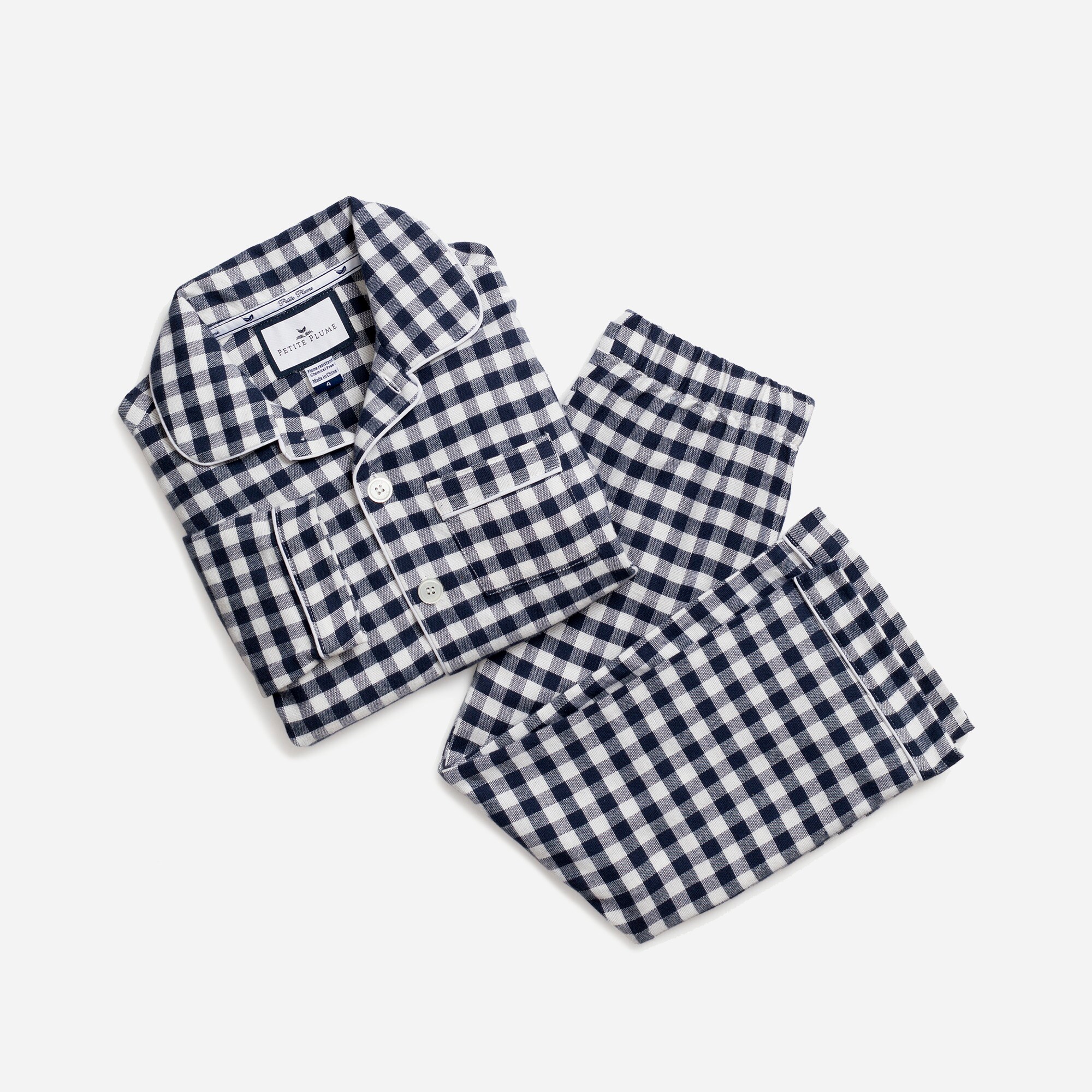 Petite Plume™ flannel pajama set in gingham