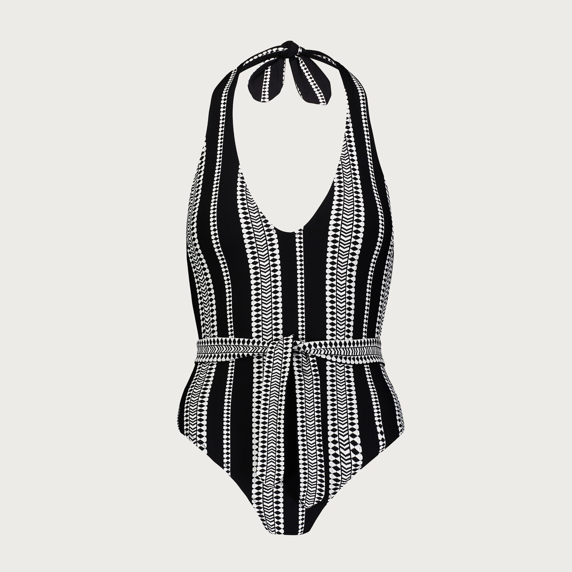 lemlem Luchia deep-V belted one-piece