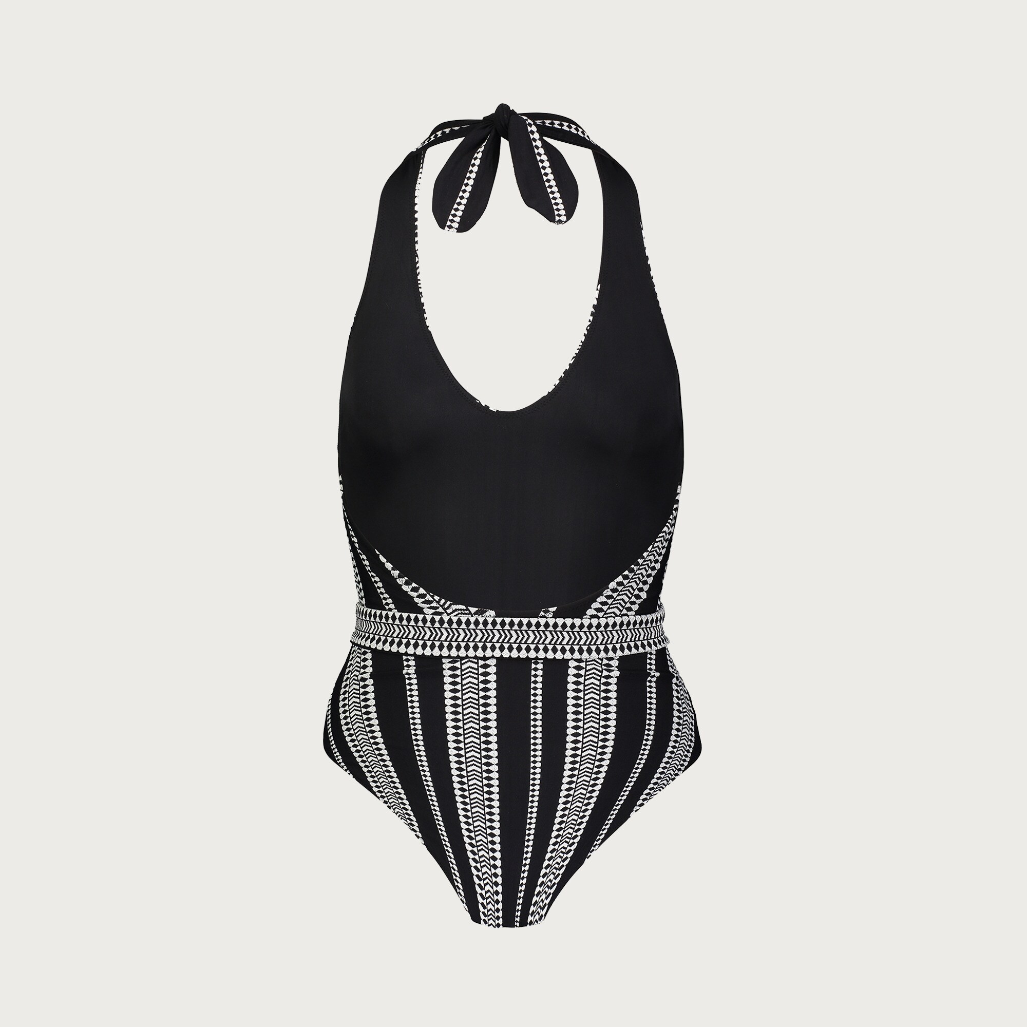 lemlem Luchia deep-V belted one-piece