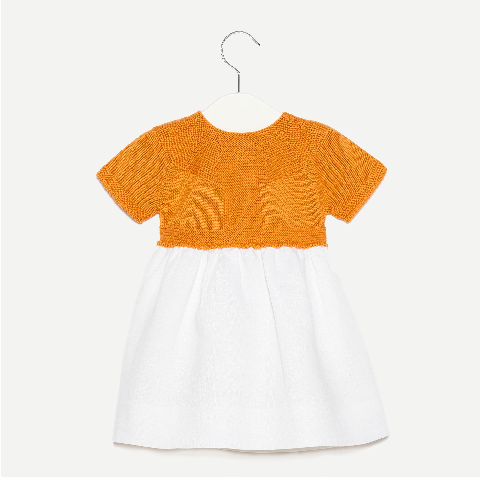 baby white linen dress