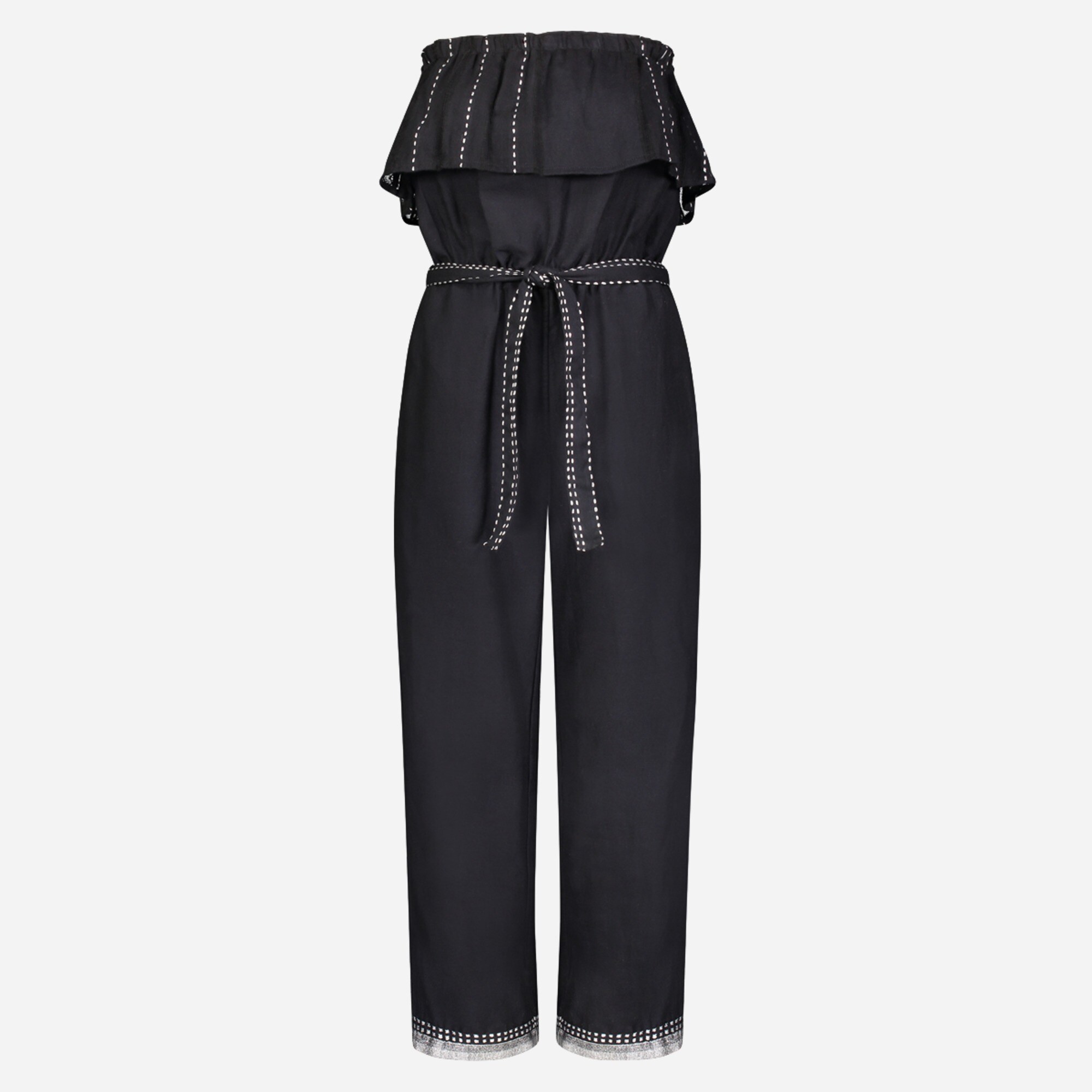 lemlem tikrui strapless ruffle jumpsuit