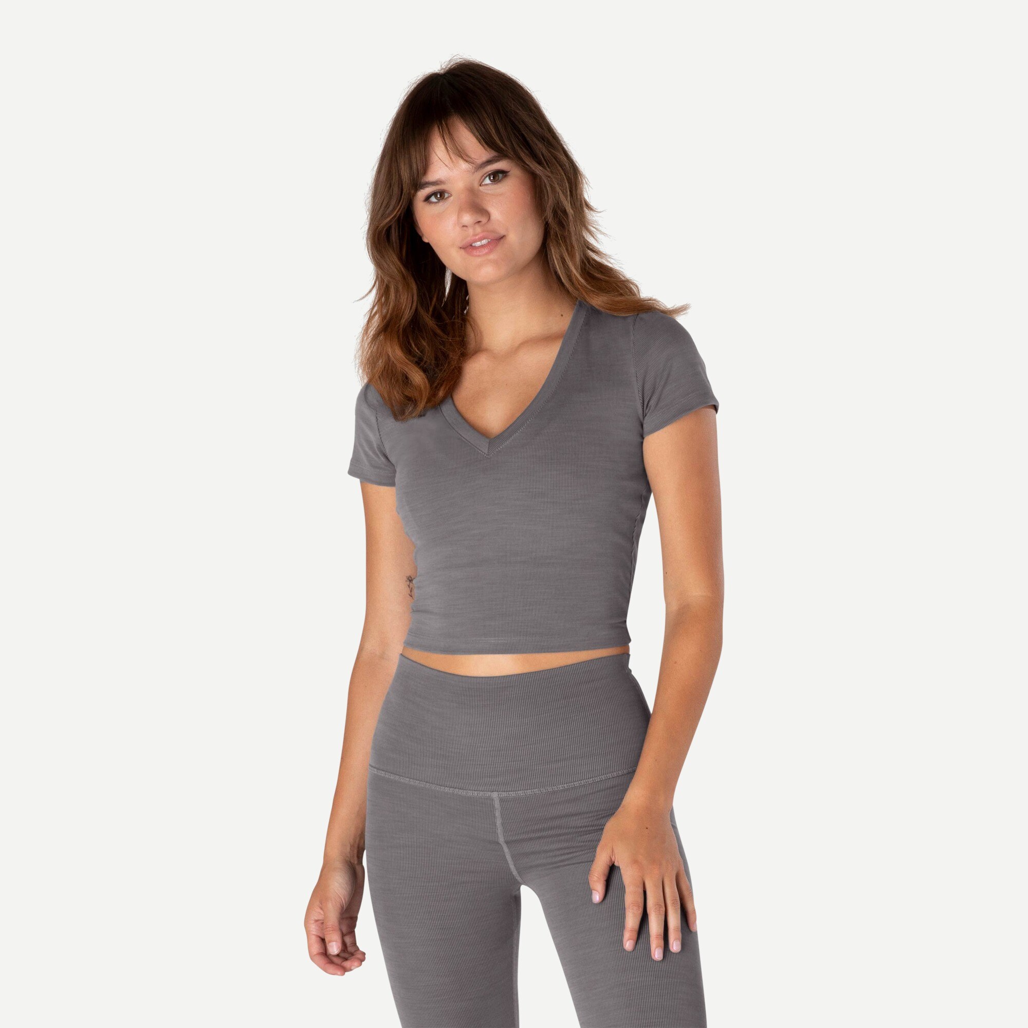 Beyond Yoga® remix short-sleeve crop T-shirt