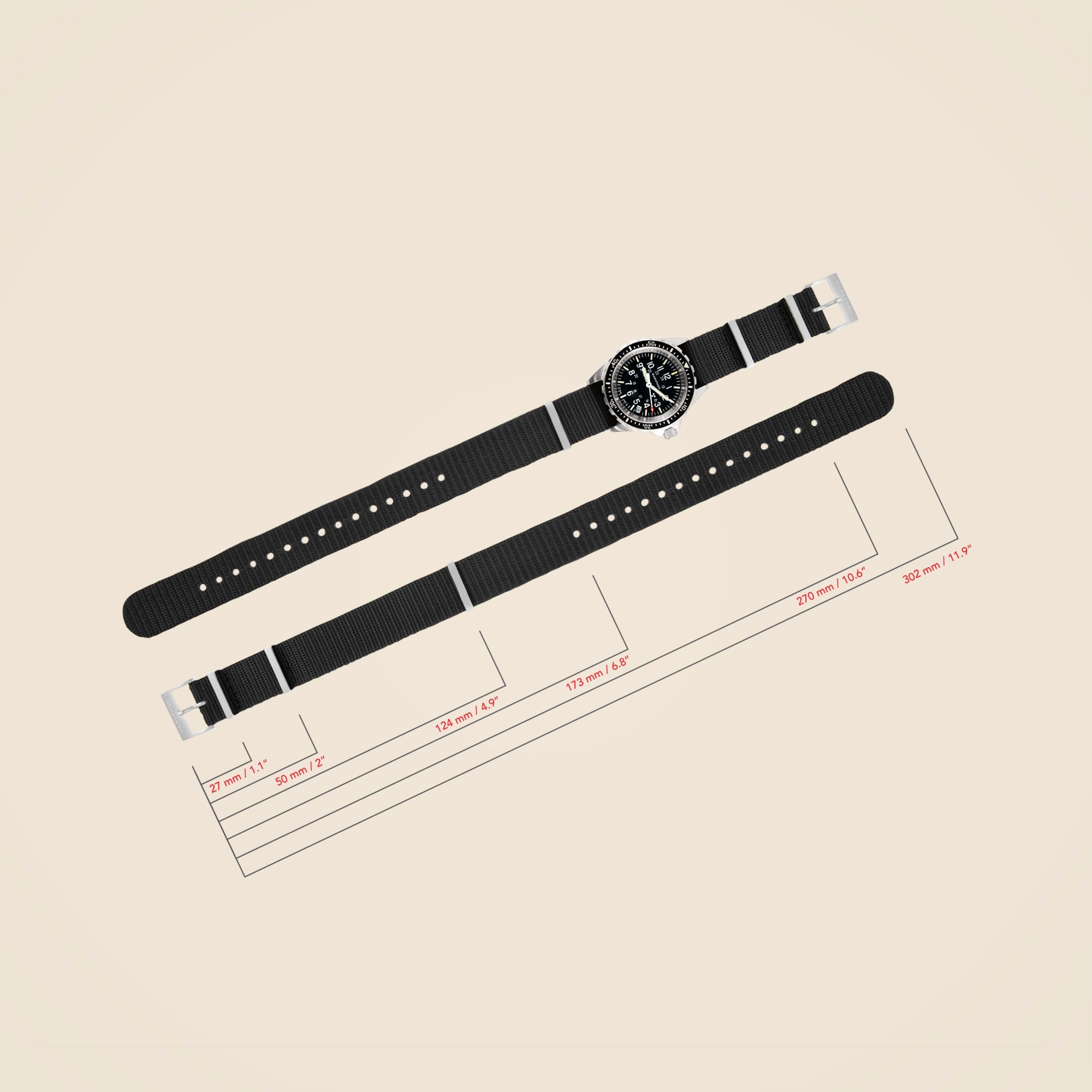 Marathon Watch Company™ 18mm Nylon Defense Standard Watch 