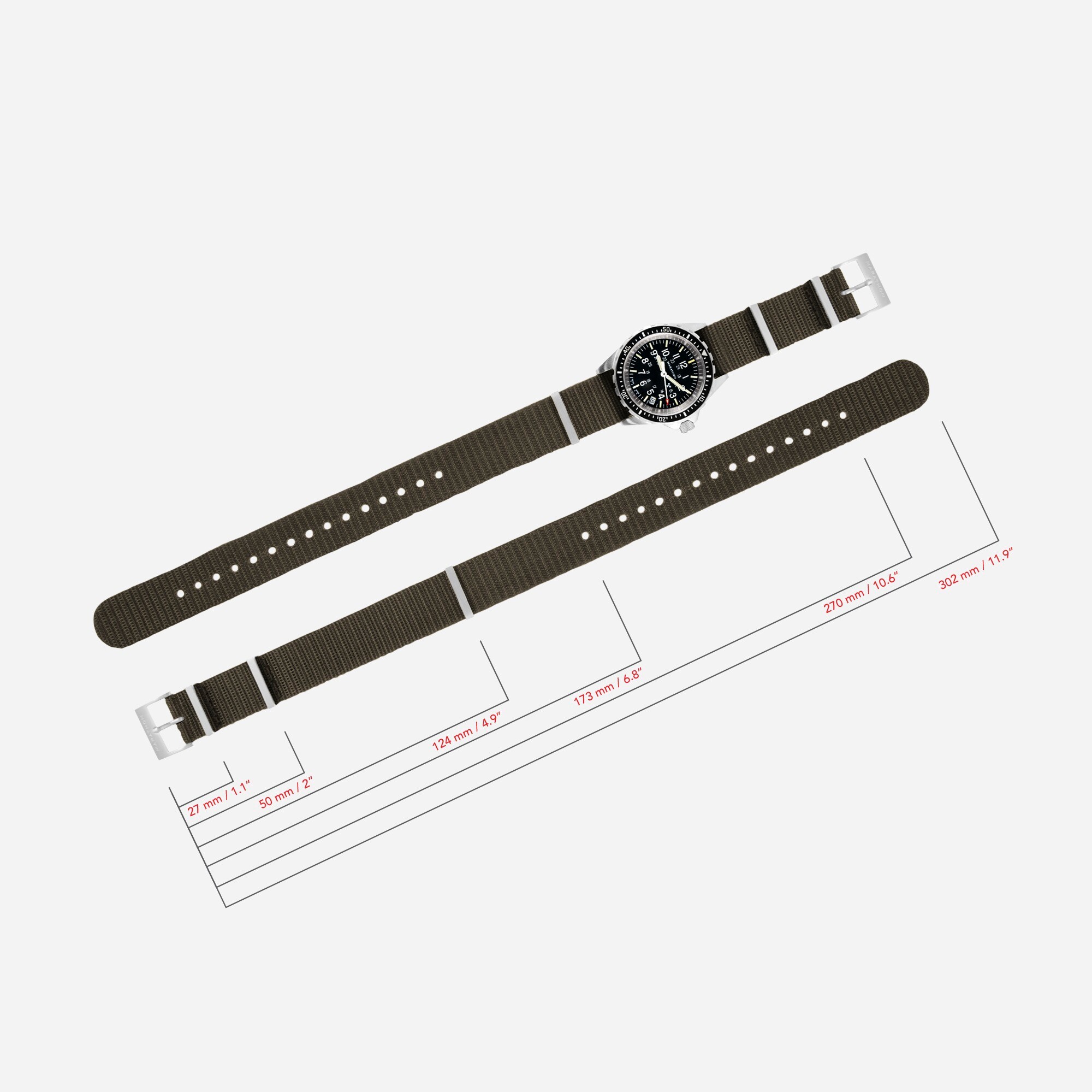 Marathon Watch Company™ 18mm Nylon Defense Standard Watch Strap