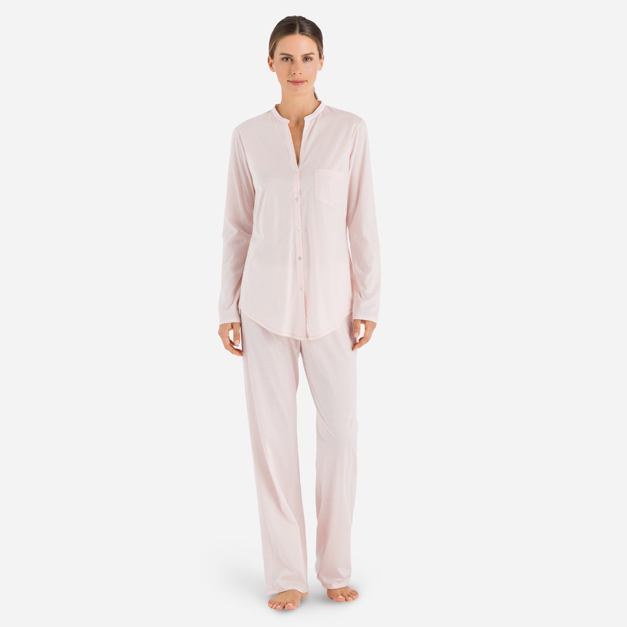 womens HANRO® Cotton Deluxe long-sleeve pajamas