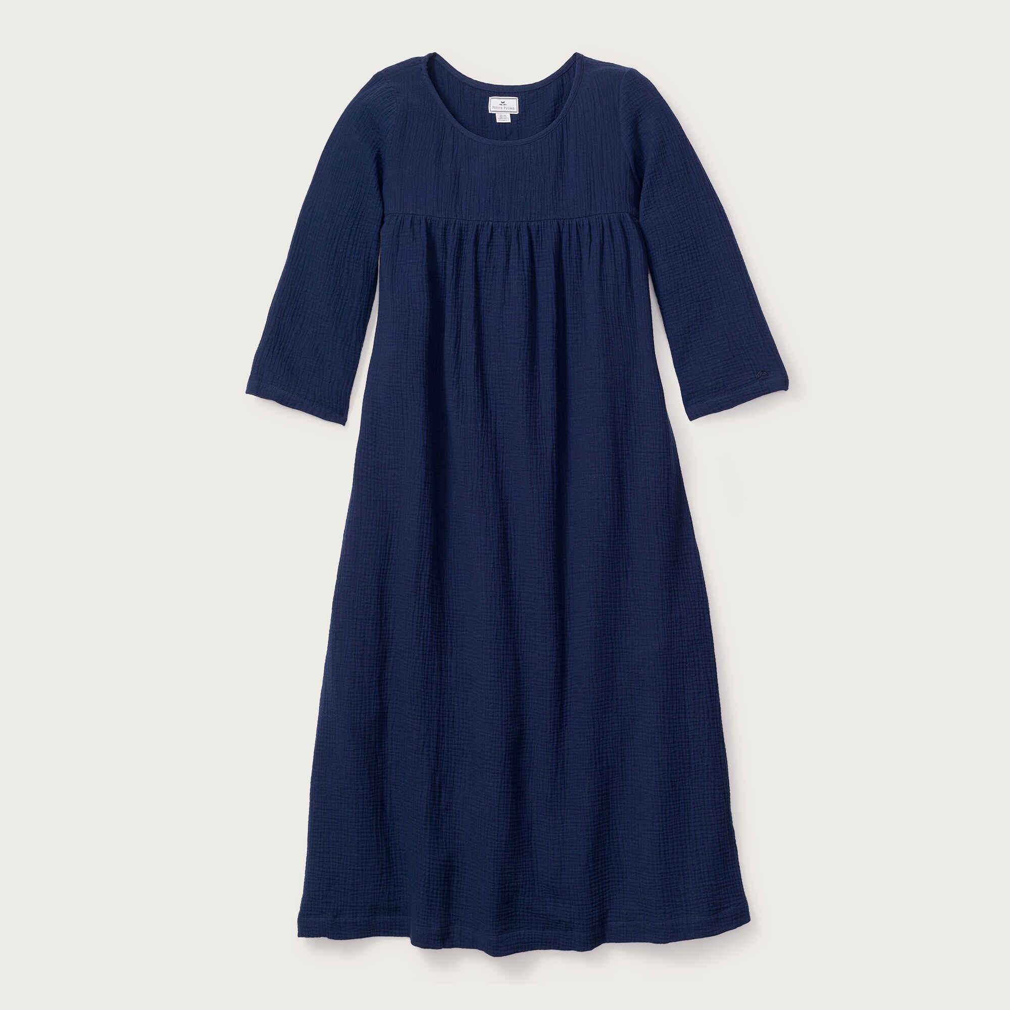  Petite Plume™ women's gauze Provence nightdress in navy