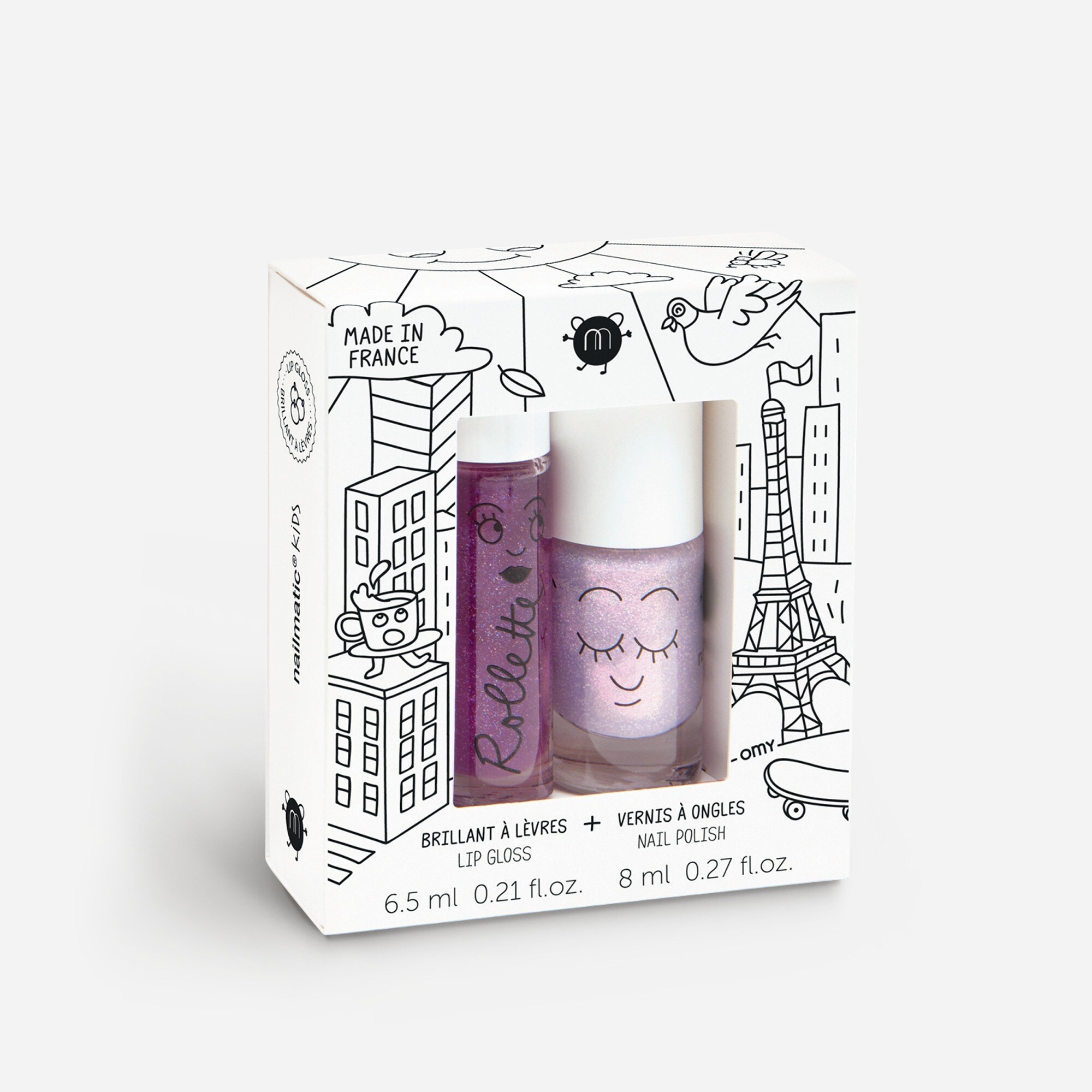  nailmatic® kids' lovely city nail polish and lip gloss set