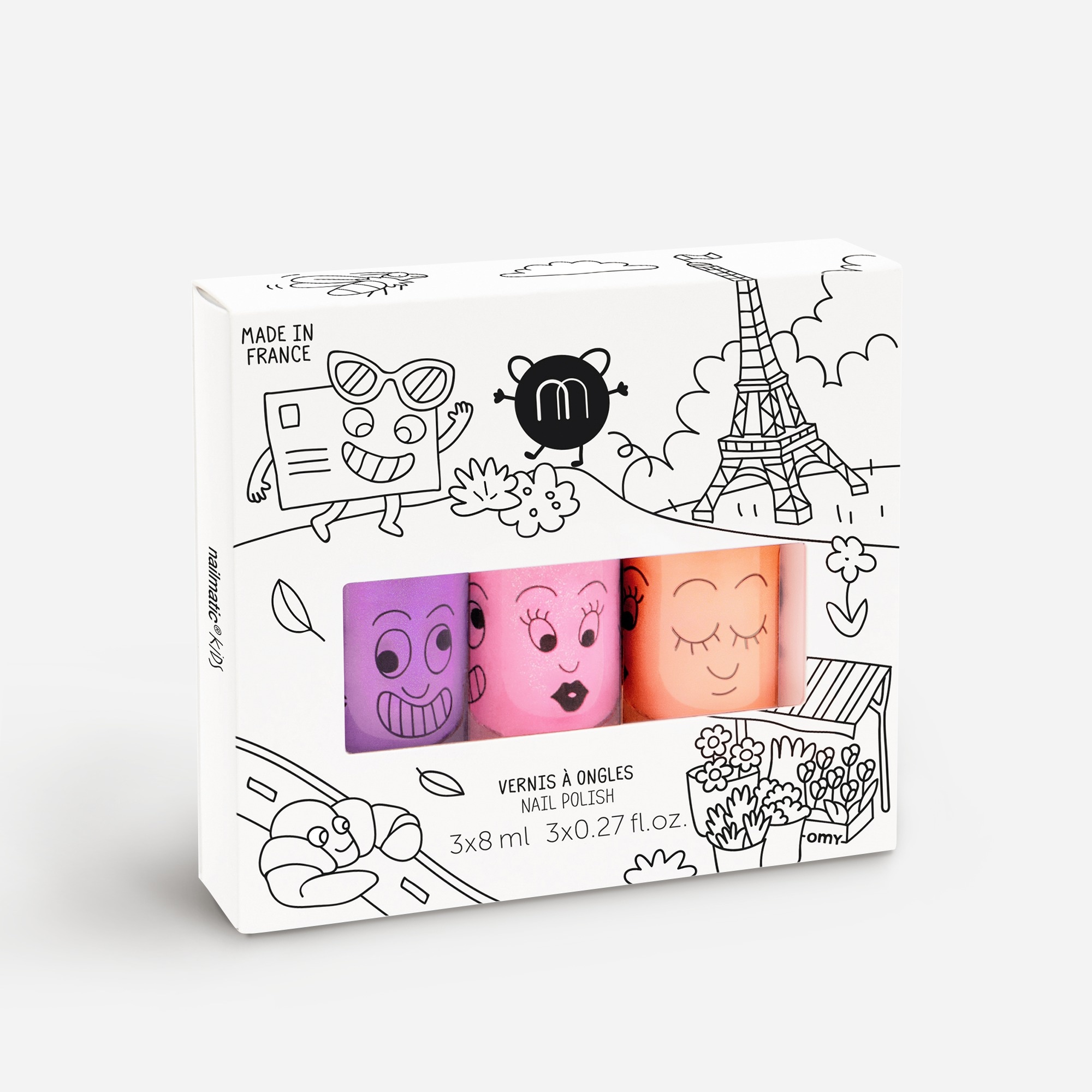 girls nailmatic® kids' Paris nail polish set