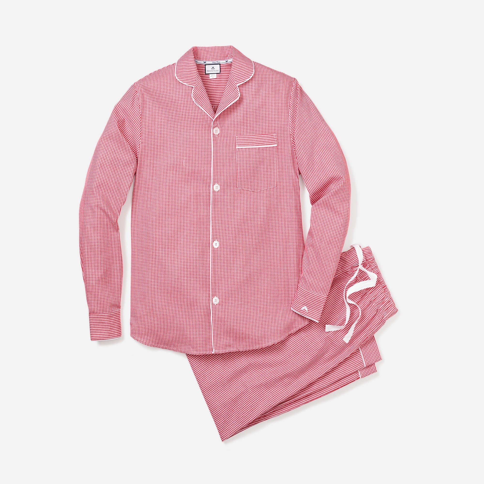  Petite Plume™ men's pajama set in mini gingham