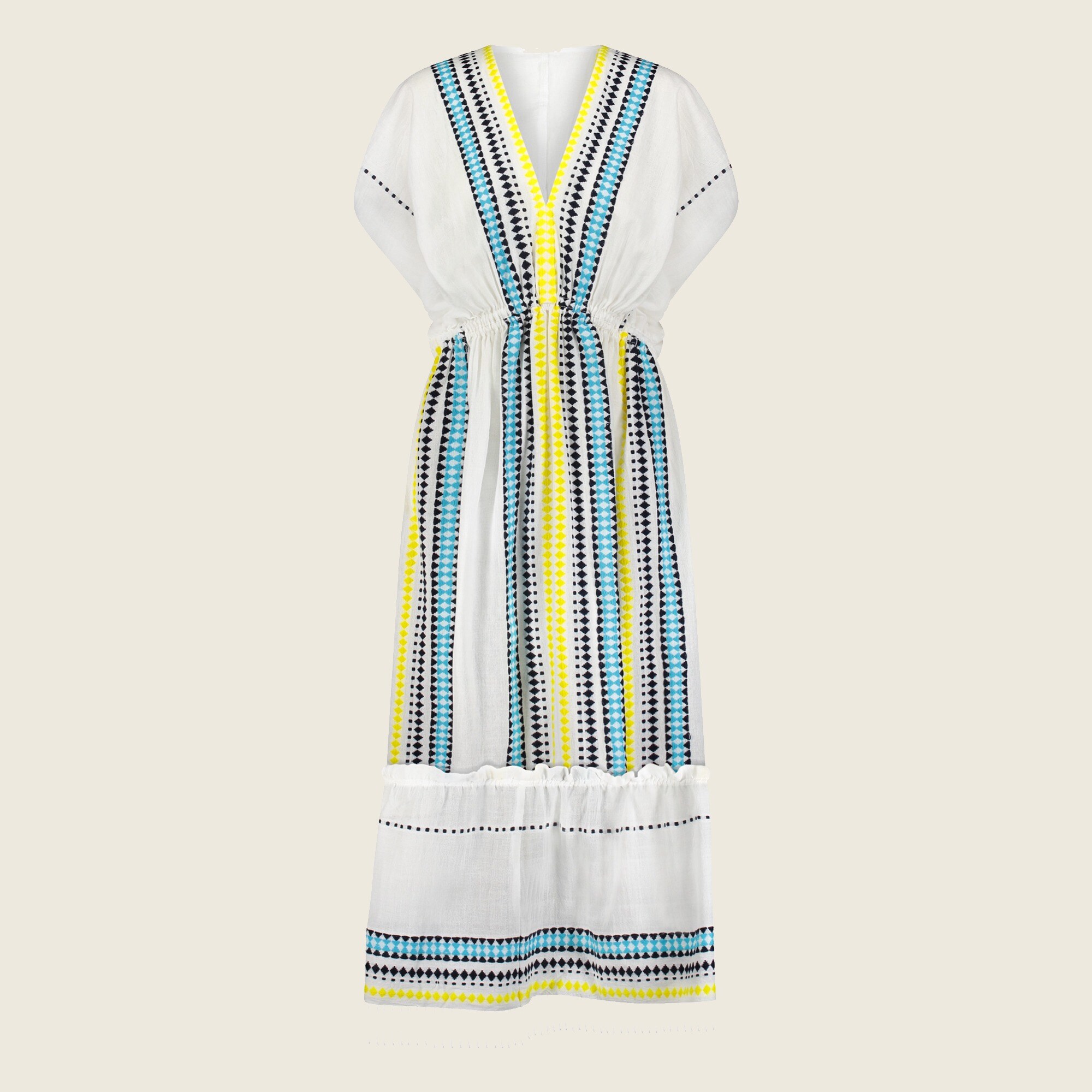 strapless open back dress Haddy Pleated Midi Dress in Ecru main image 0
