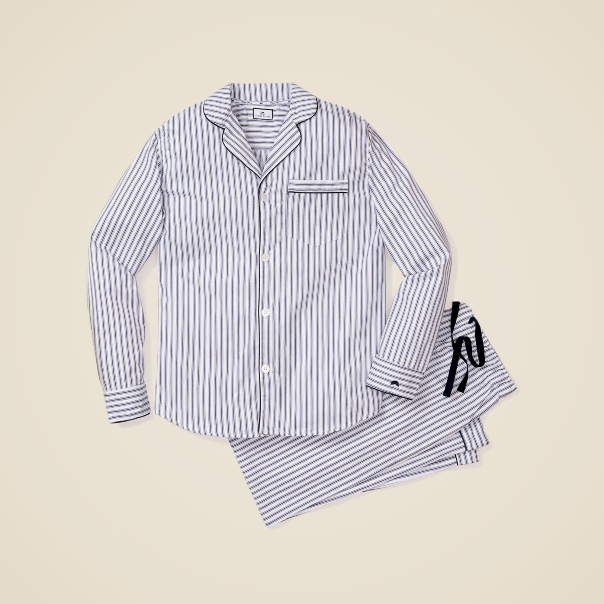  Petite Plume&trade; men's pajama set in french ticking