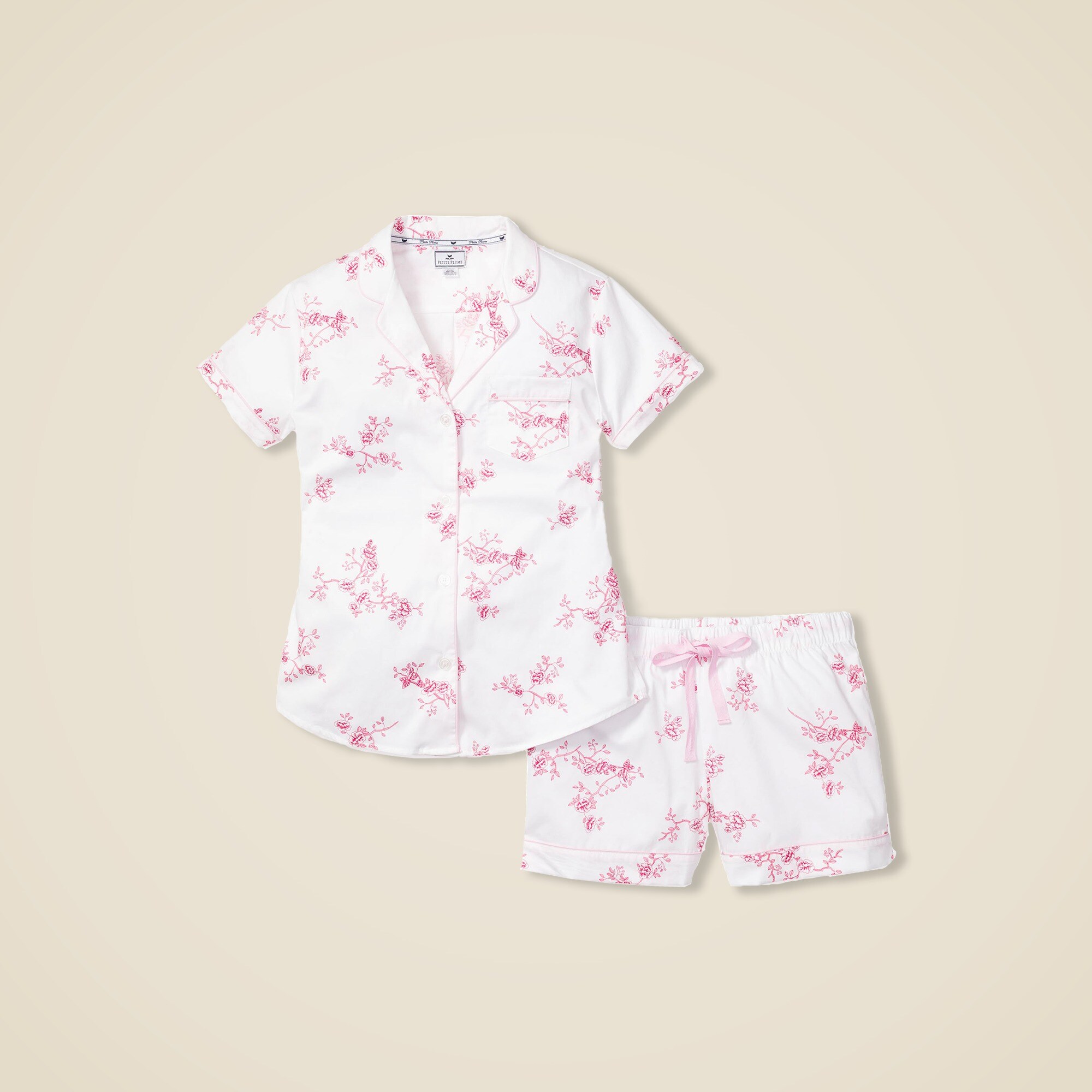 womens Petite Plume&trade; women&apos;s short-sleeve short set