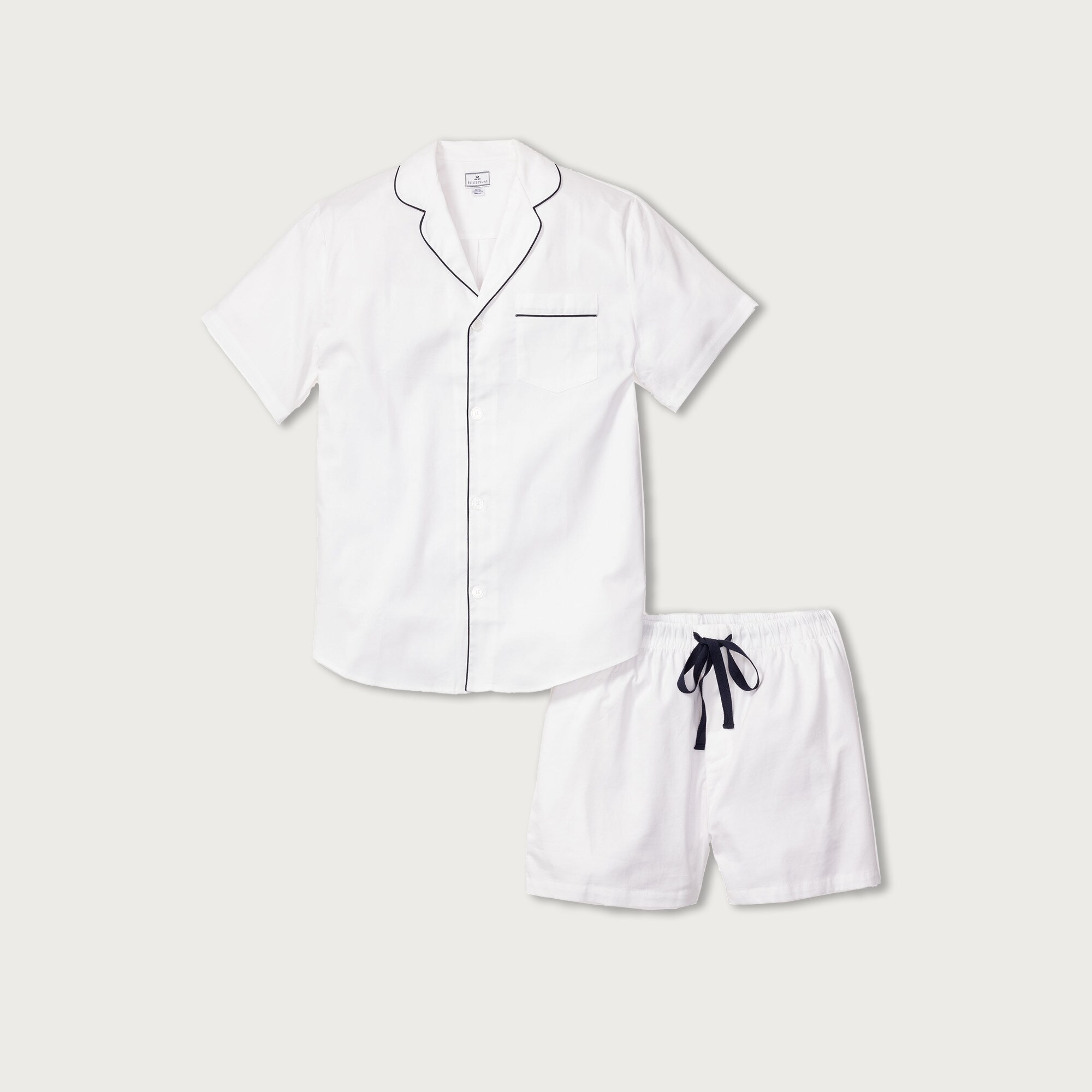 mens Petite Plume™ men's short set with piping