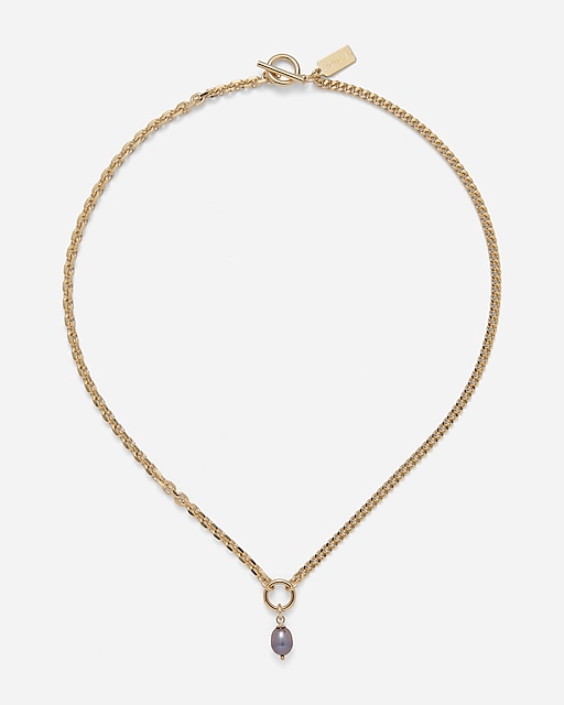 womens Lady Grey duo chain necklace