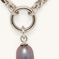 Lady Grey duo chain necklace Silver