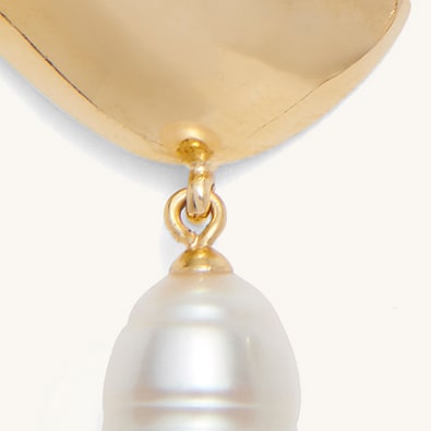 Lady Grey pearl lobe earrings GOLD